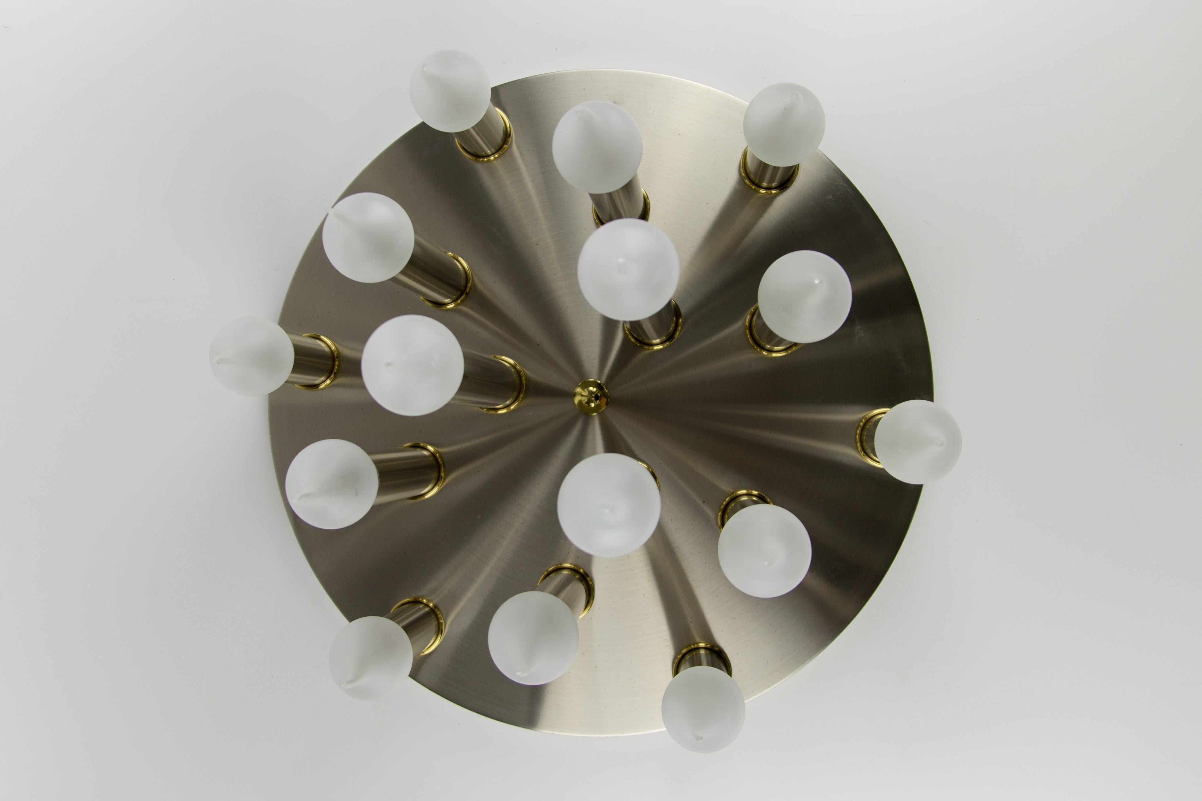 Mid-Century Modern Fifteen-Light Ceiling Lamp from Sölken Leuchten, 1970's For Sale 2