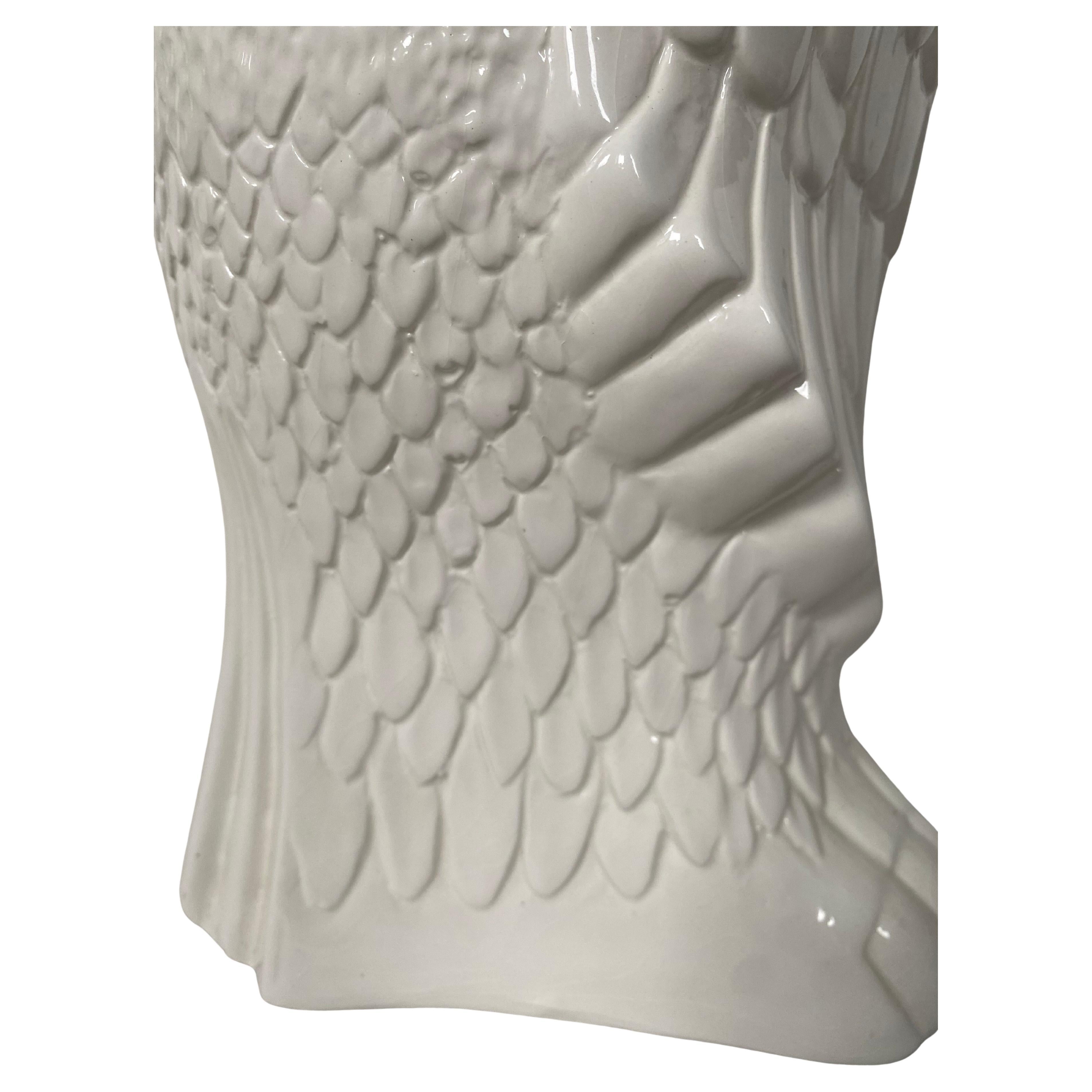 Mid Century Modern Figural Ceramic Owl Umbrella Vase 2