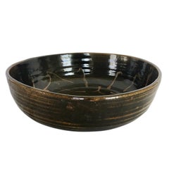 Mid-Century Modern Figural Face Ceramic Pottery Bowl