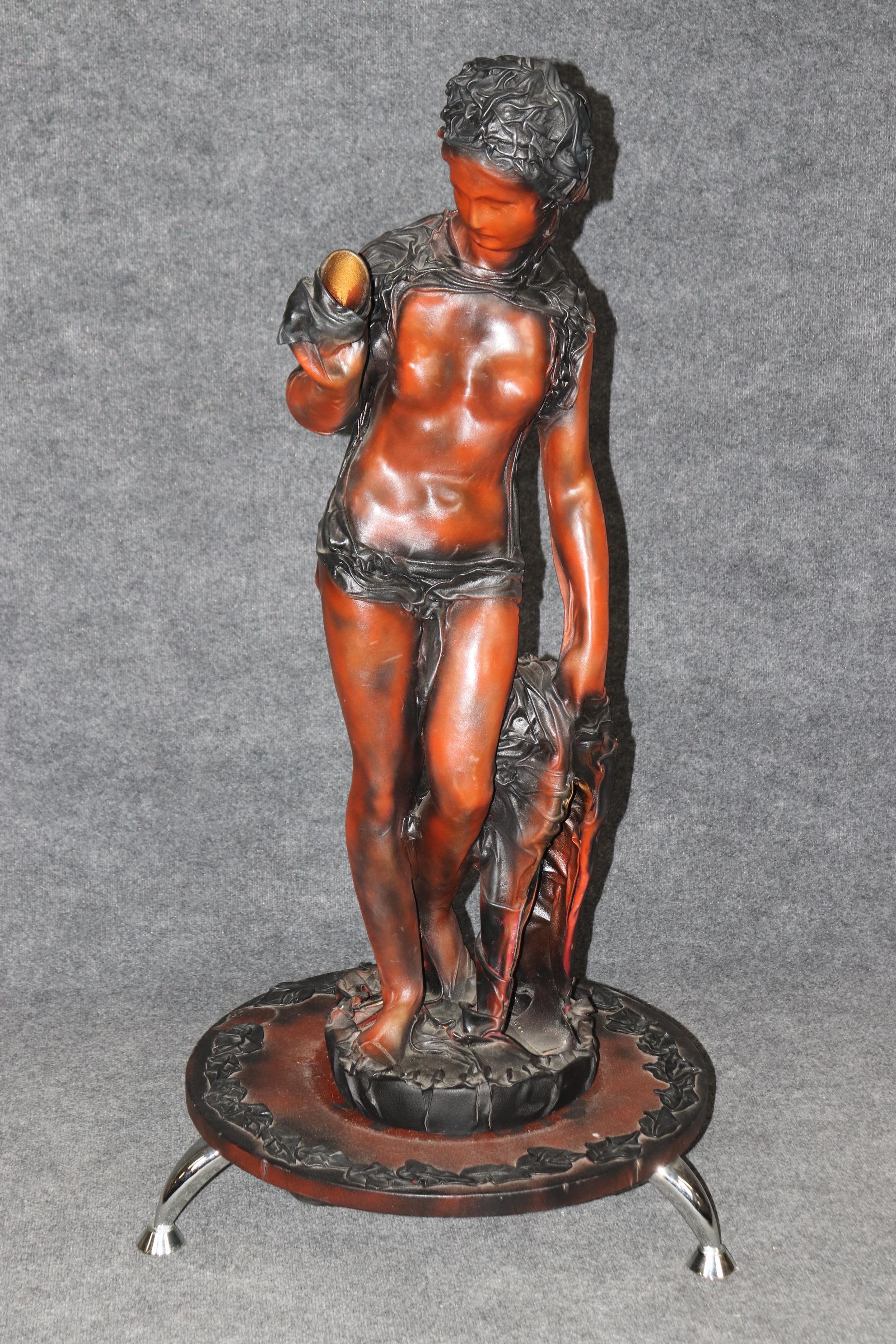 Mid Century Modern Figural Leather Wrapped Sculpture Attr to Daphne Du Barry For Sale 3