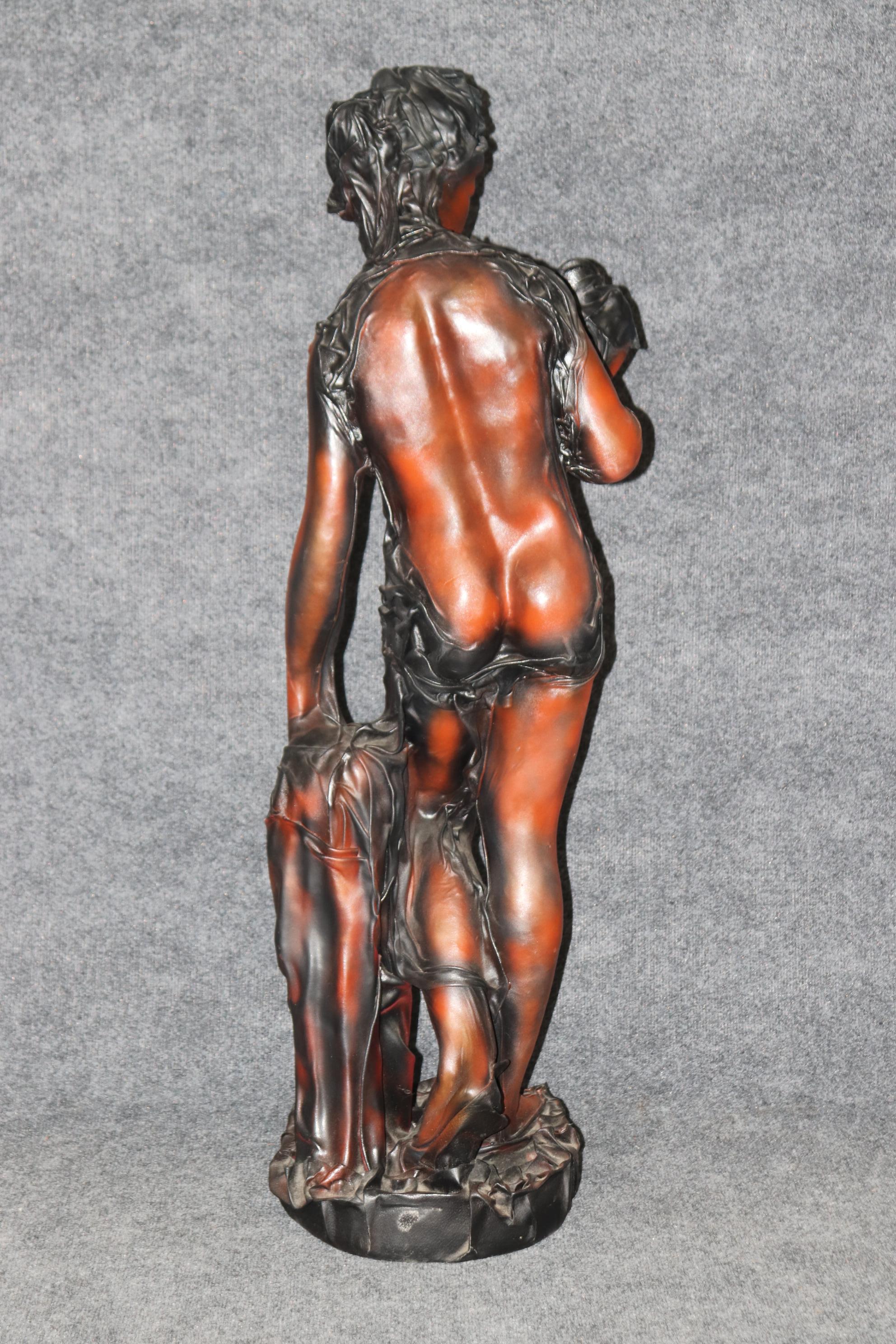 Mid-Century Modern Mid Century Modern Figural Leather Wrapped Sculpture Attr to Daphne Du Barry For Sale