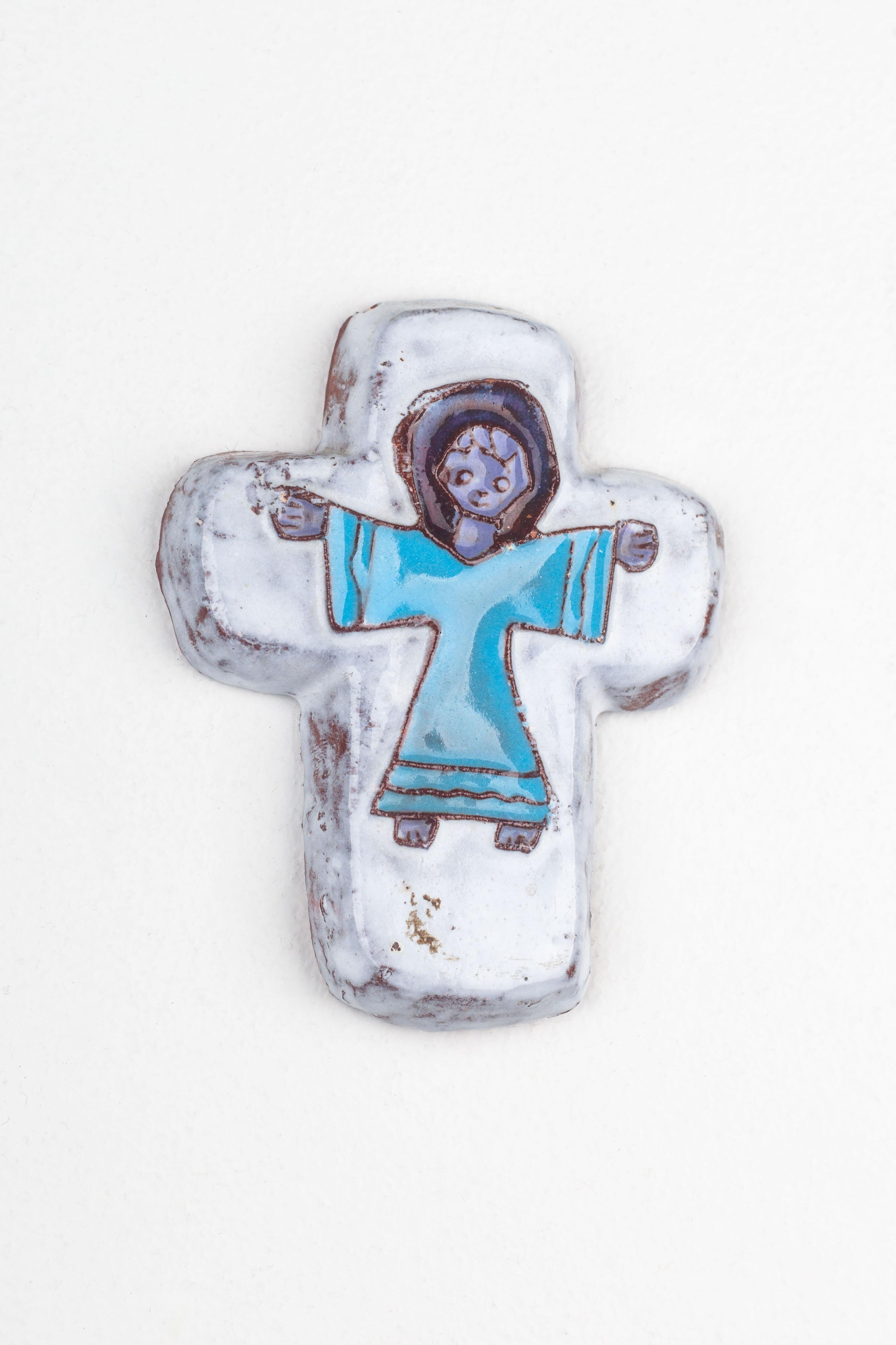 Mid-Century Modern Croix figurative en céramique mi-siècle moderne en vente