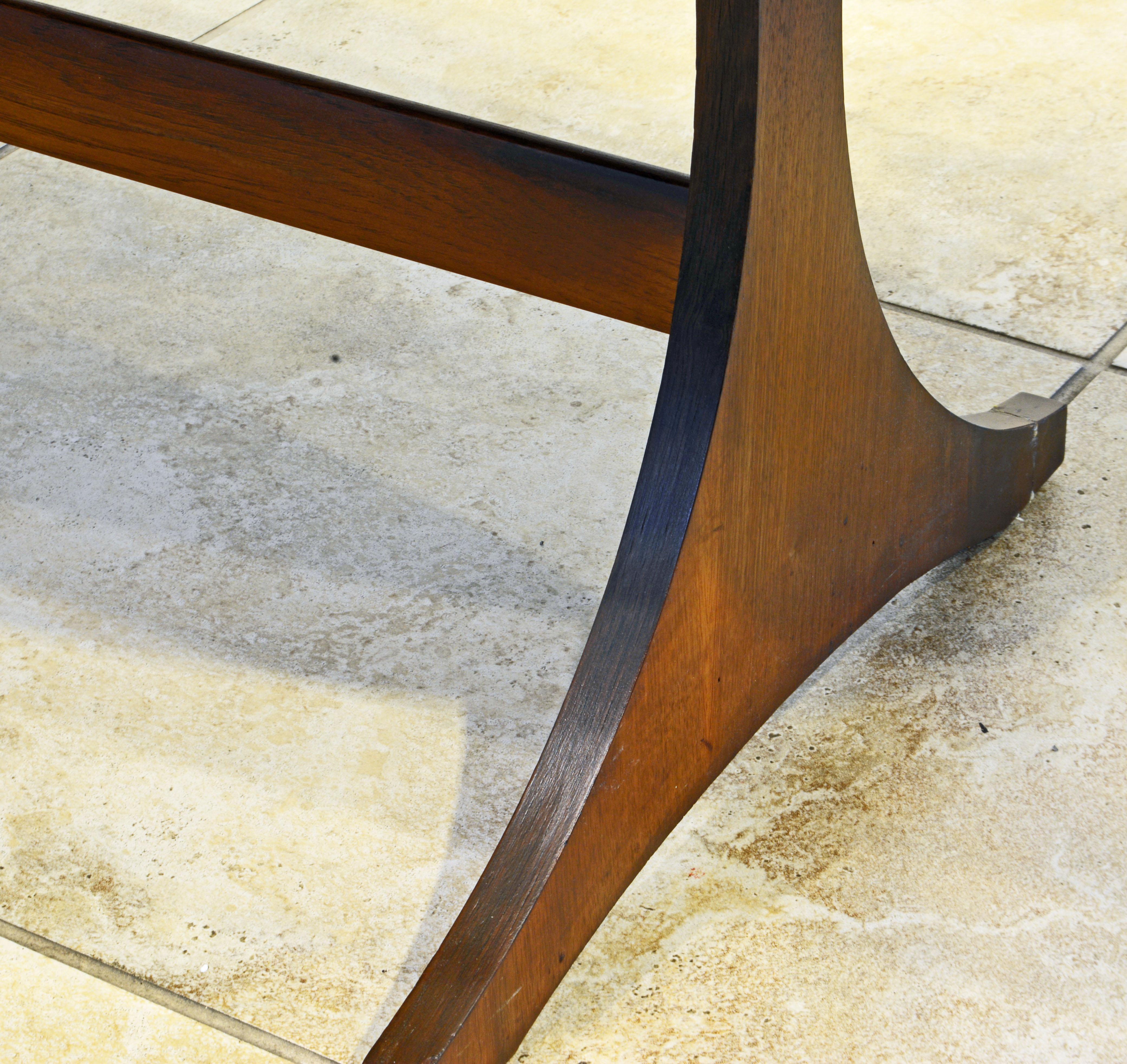 Mid-Century Figured Solid Walnut Surf Board Style Coffee Table by Custom Craft 3
