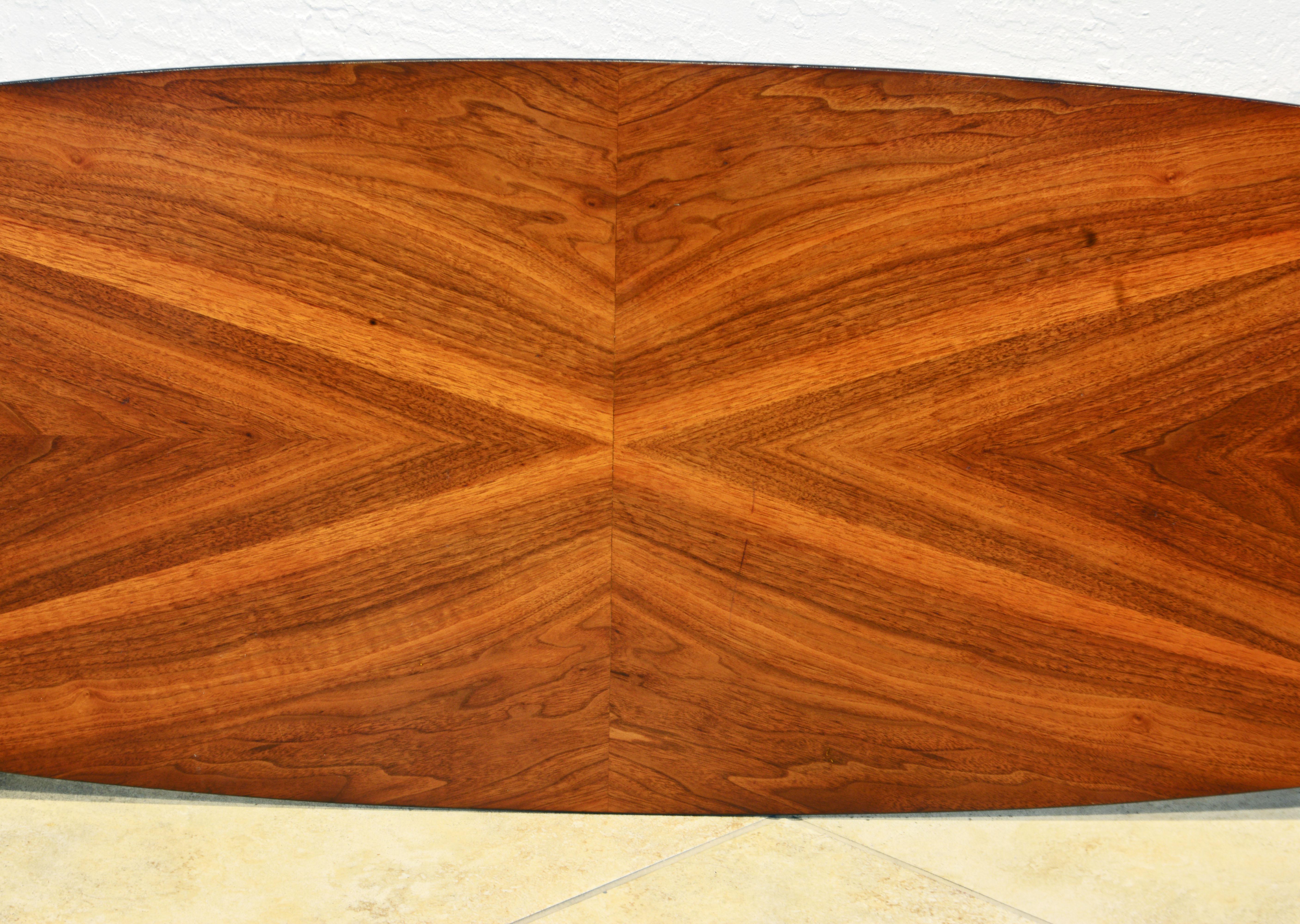 20th Century Mid-Century Figured Solid Walnut Surf Board Style Coffee Table by Custom Craft