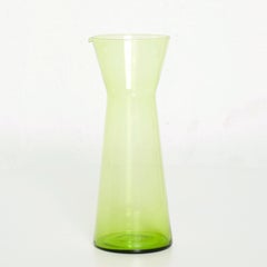 Mid-Century Modern Finland Green Glass Pitcher Vase Designed by Kaj Franck