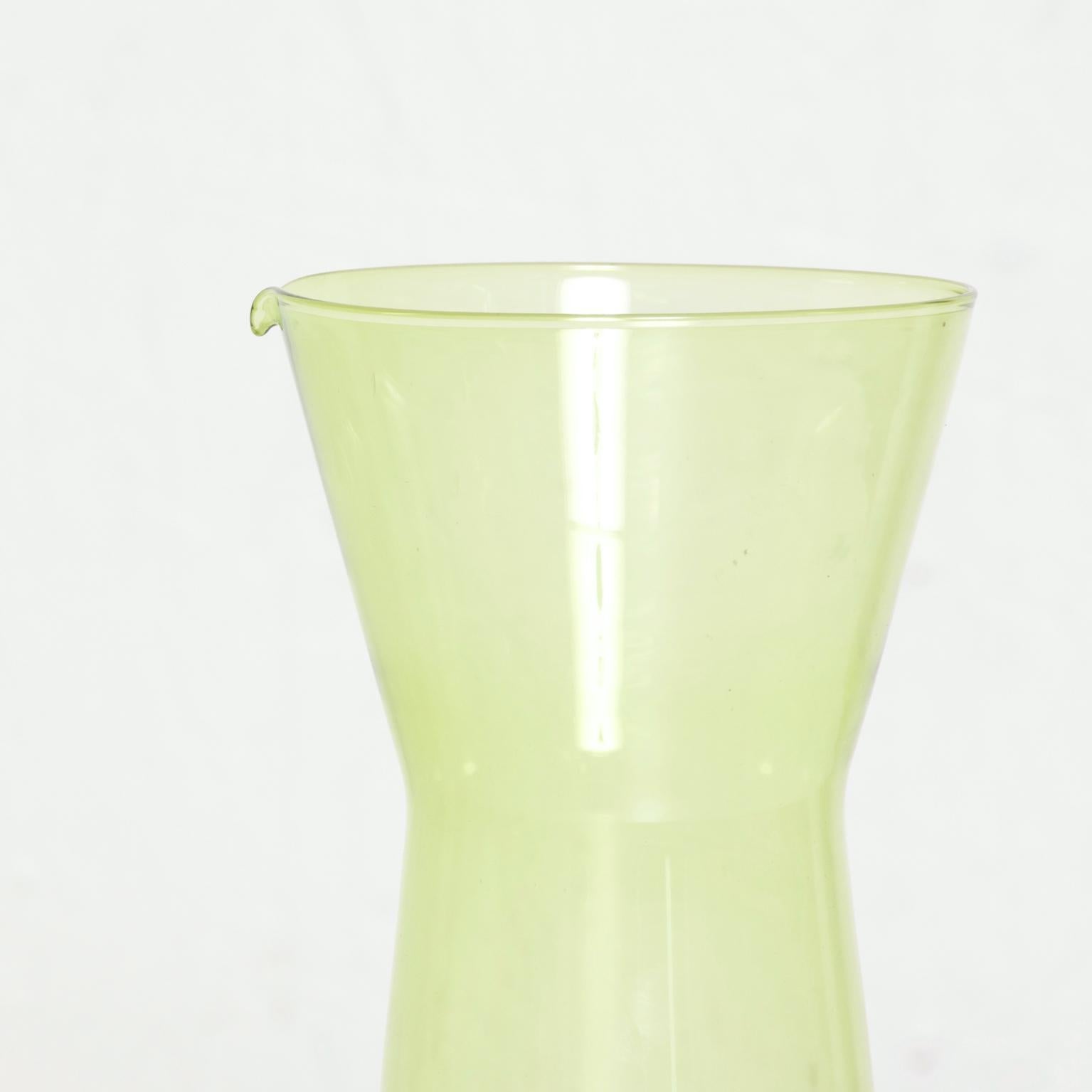 Finnish Mid-Century Modern Finland Green Glass Pitcher Vase Designed by Kaj Franck