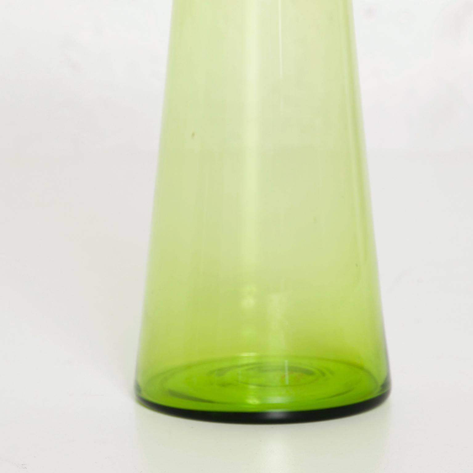 Mid-Century Modern Finland Green Glass Pitcher Vase Designed by Kaj Franck In Good Condition In Chula Vista, CA