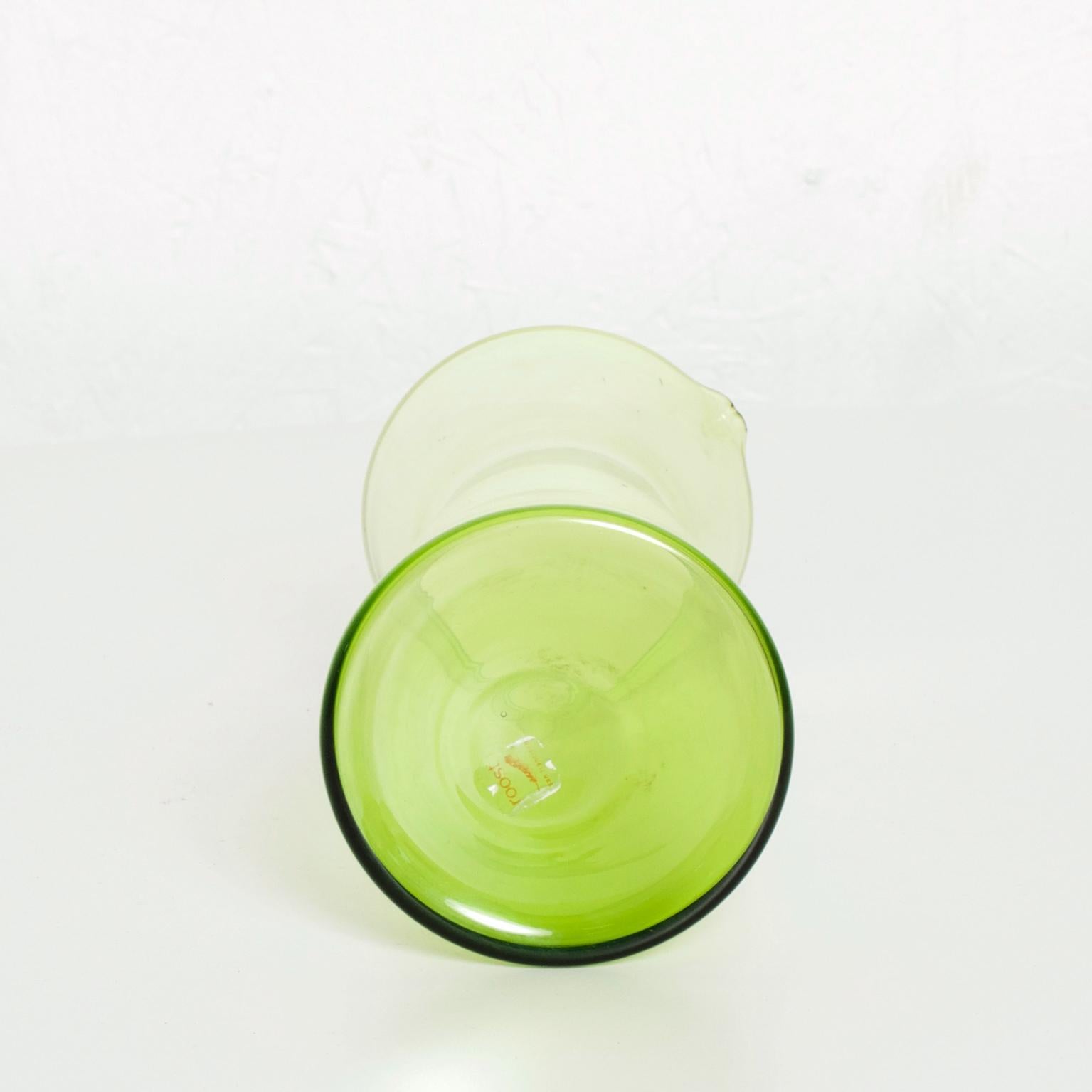Mid-Century Modern Finland Green Glass Pitcher Vase Designed by Kaj Franck 1