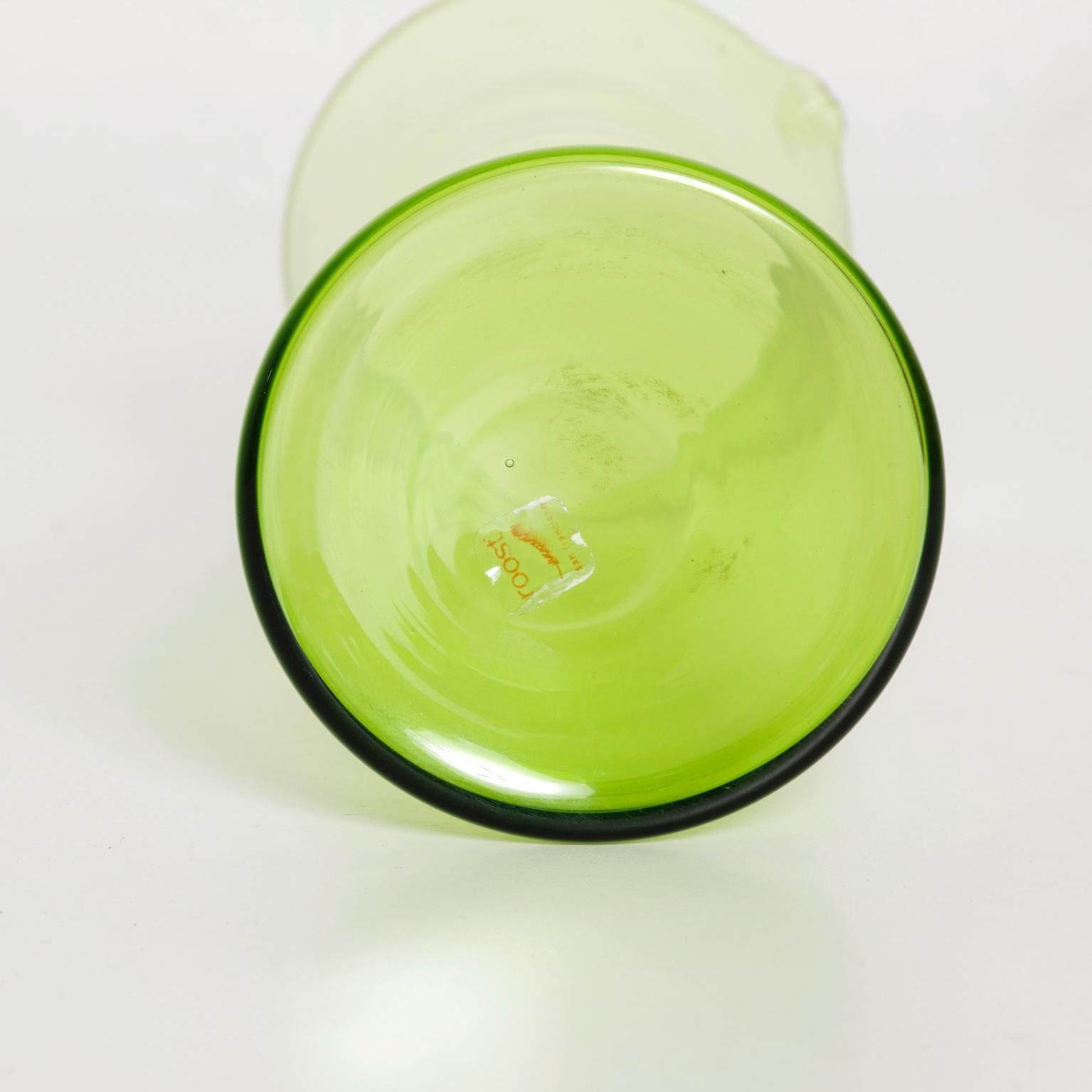 Mid-Century Modern Finland Green Glass Pitcher Vase Designed by Kaj Franck 2