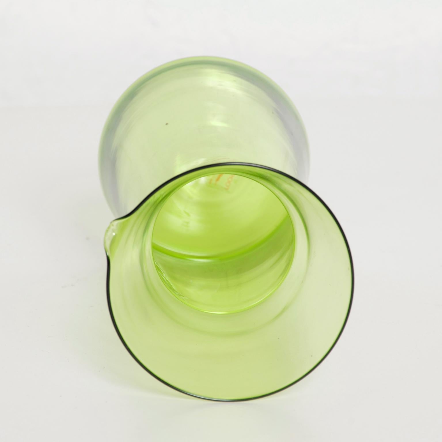 Mid-Century Modern Finland Green Glass Pitcher Vase Designed by Kaj Franck 3