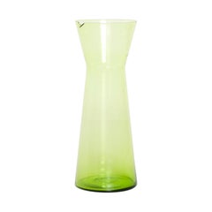 Mid-Century Modern Finland Green Glass Pitcher Vase Designed by Kaj Franck