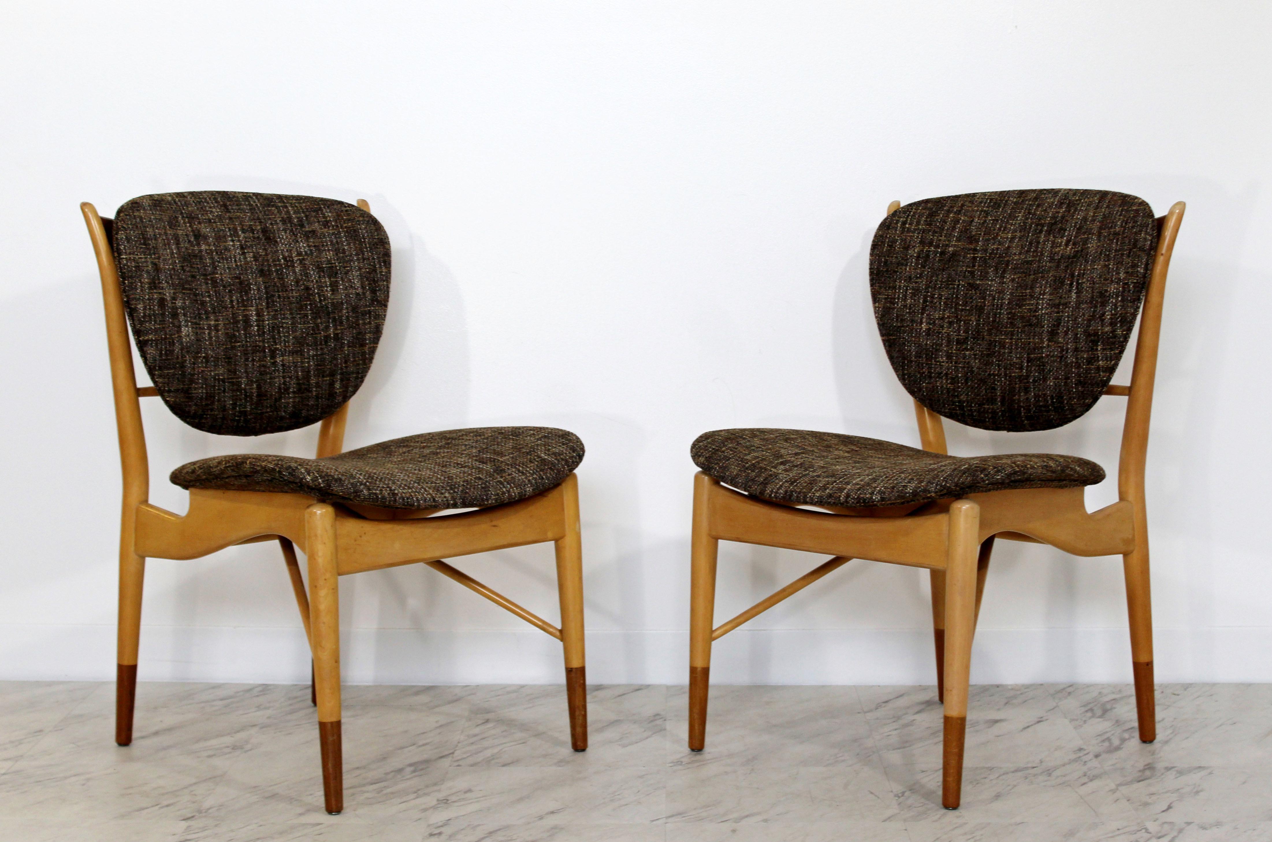 Danish Mid-Century Modern Finn Juhl for Baker Set of Six NV-51 Side Dining Chairs 1960s