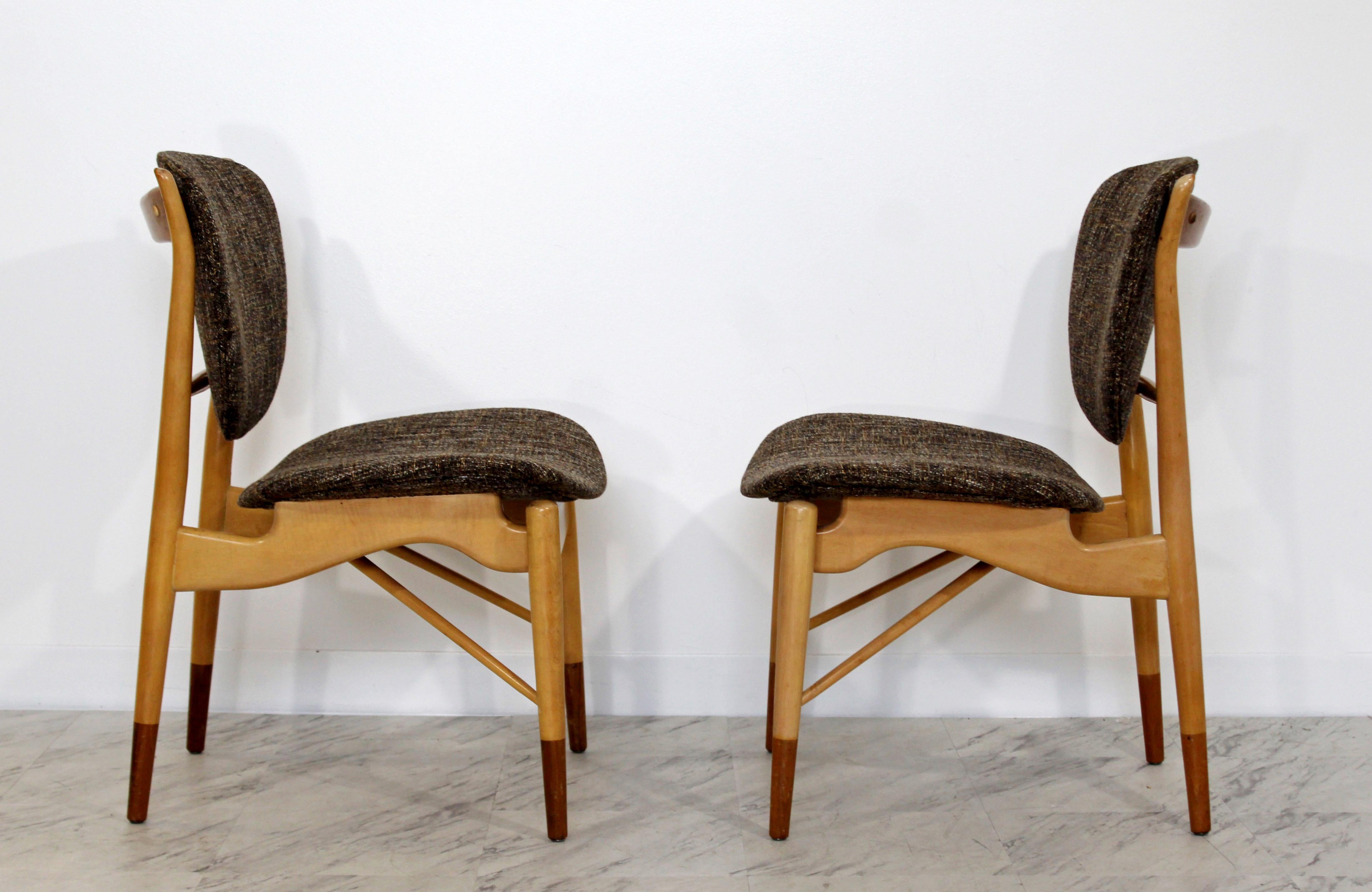 Mid-20th Century Mid-Century Modern Finn Juhl for Baker Set of Six NV-51 Side Dining Chairs 1960s