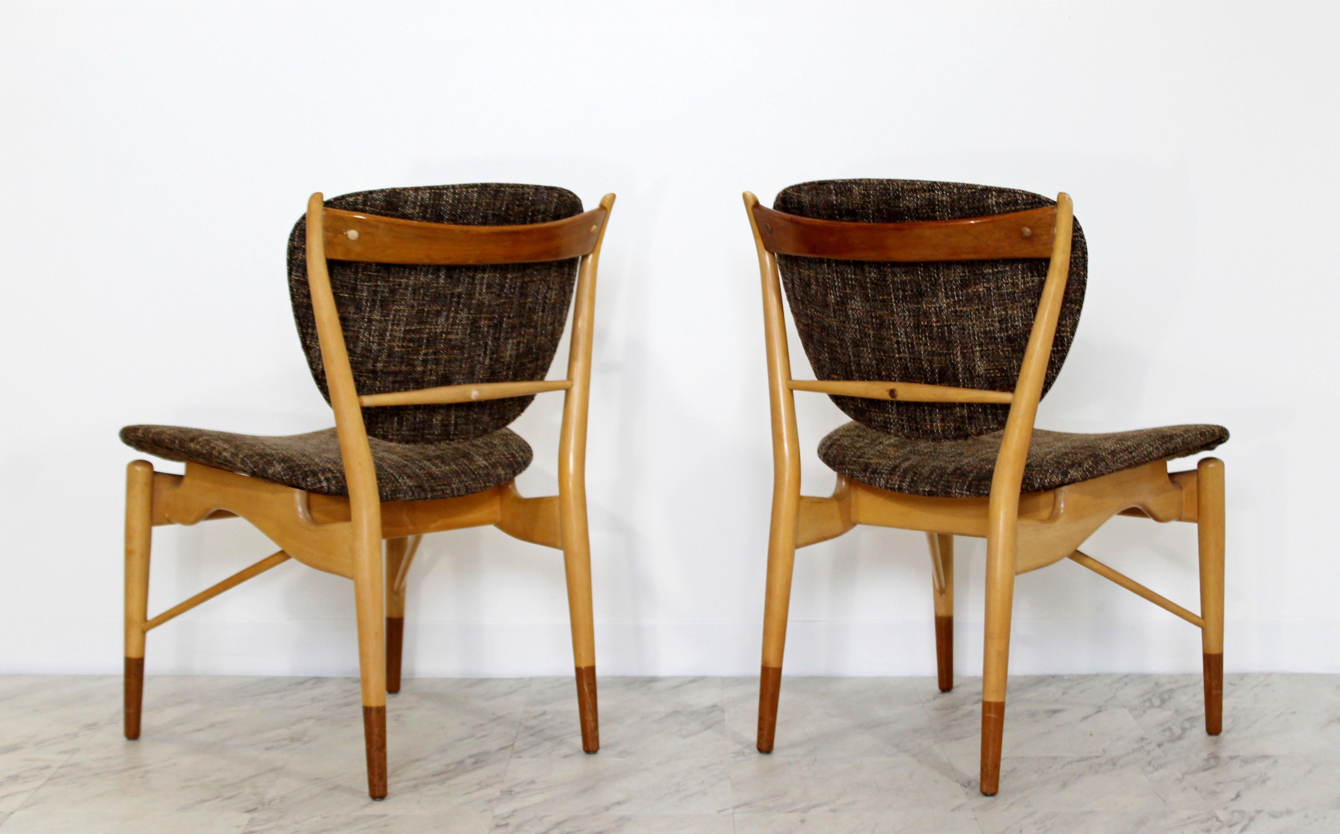 Mid-Century Modern Finn Juhl for Baker Set of Six NV-51 Side Dining Chairs 1960s 1