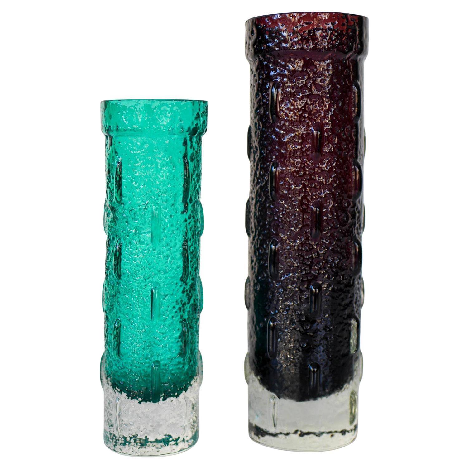 Mid-century modern Finnish Glass Vases by Tamara Aladin for Riihimäan Lasi