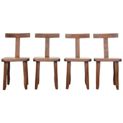 Mid-Century Modern Finnish Set of 4 T Chairs by Olavi Hänninen