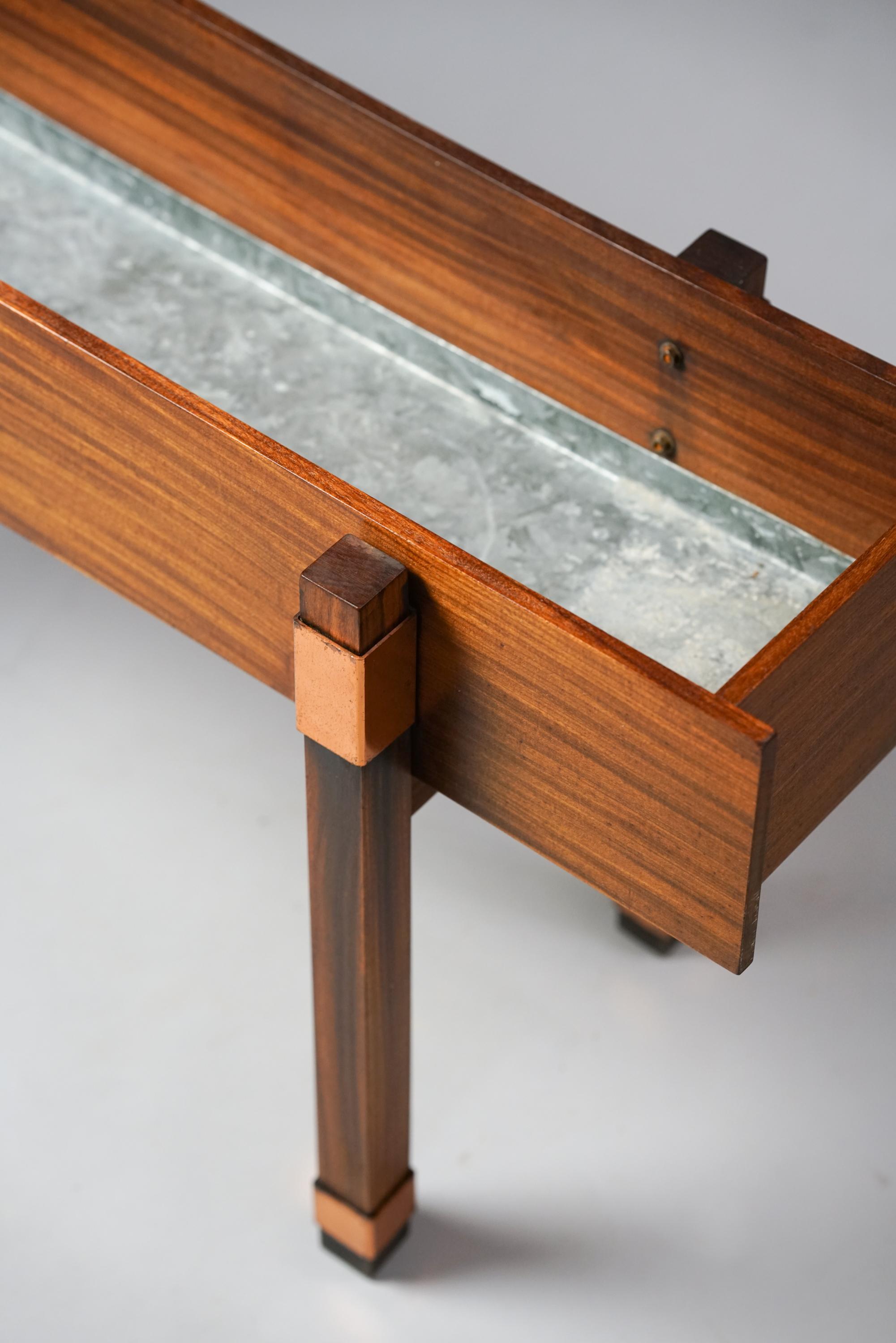 Copper Mid-Century Modern Finnish Teak Planter, 1960s