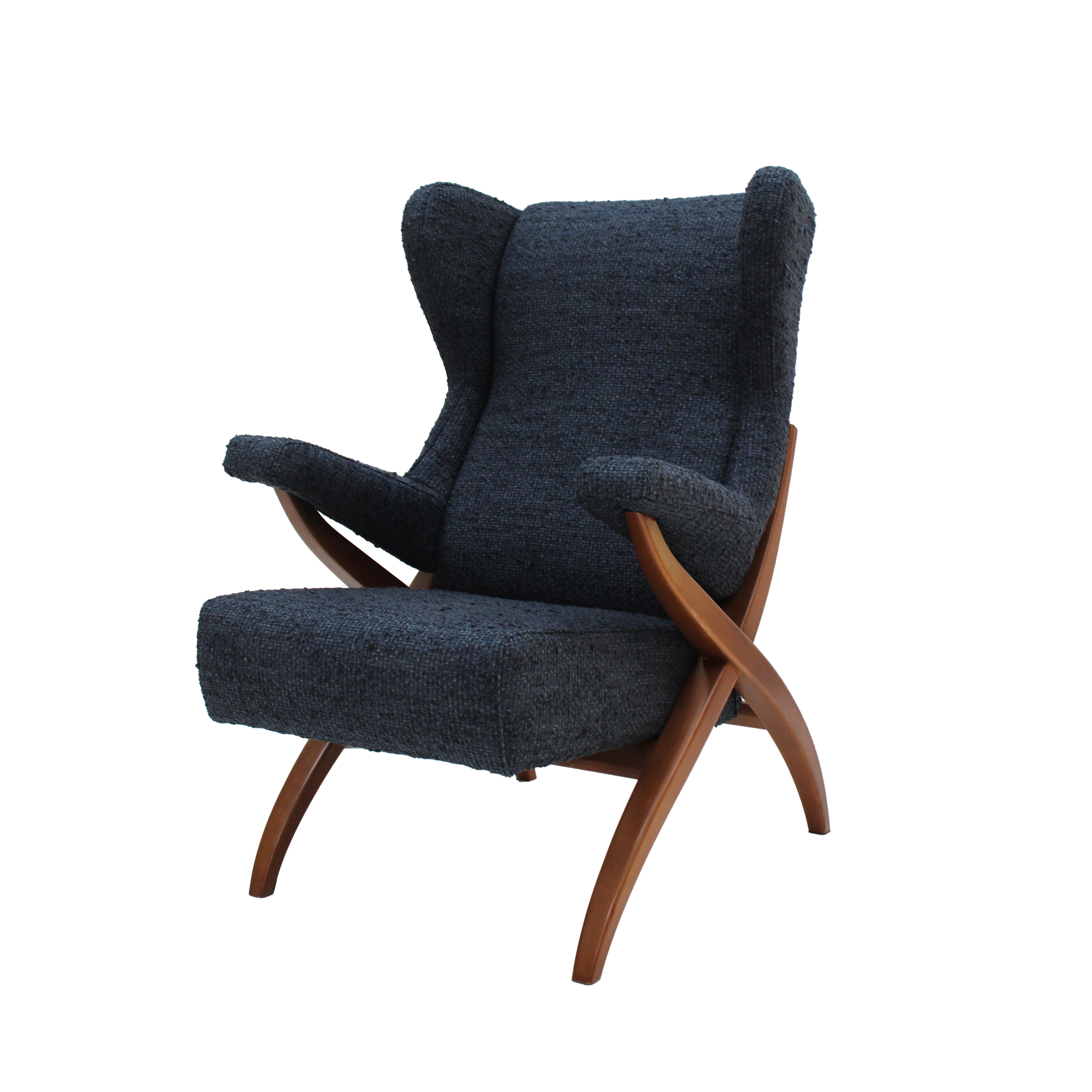 Mid-20th Century Mid Century Modern Fiorenza Italian Armchairs Designed By Franco Albini, 1950 For Sale
