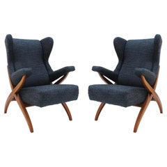 Mid Century Modern Fiorenza Italian Armchairs Designed By Franco Albini, 1950