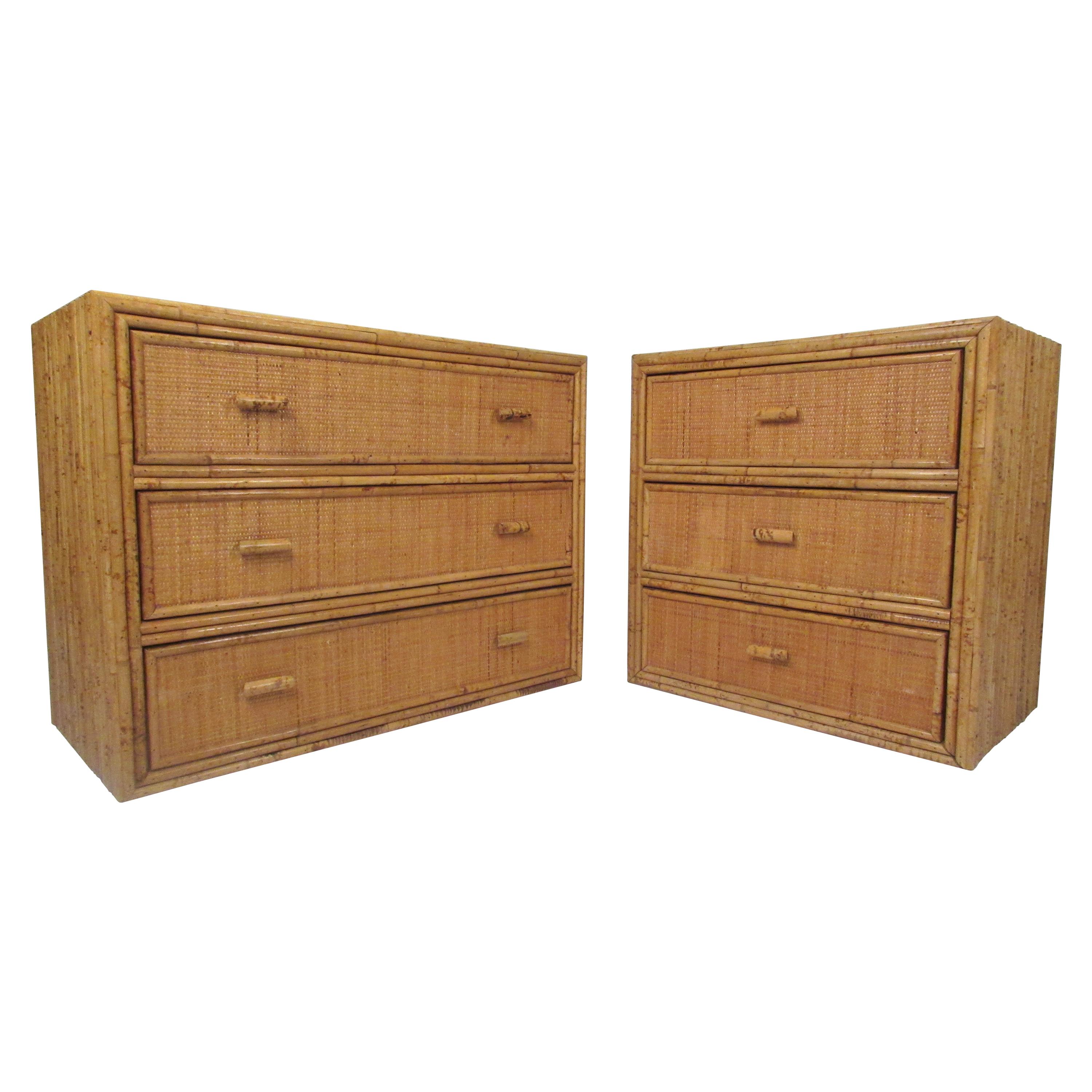 Superb MidCentury Bamboo Dresser at 1stdibs