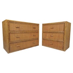Mid-Century Modern Fir and Bamboo Matching Dressers