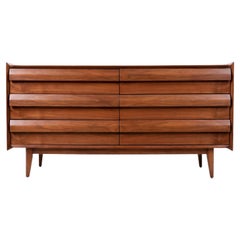 Expertly Restored - Mid-Century Modern "First Edition" Walnut Dresser by Lane