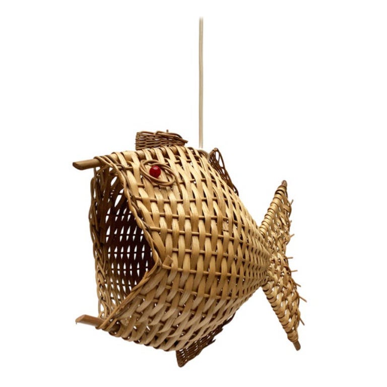 Lampada a sospensione a forma di pesce, 1960
