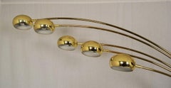Mid-Century Modern Five Armed Arc Floor Lamp by Harvey Guzzini, Italy, 1960s