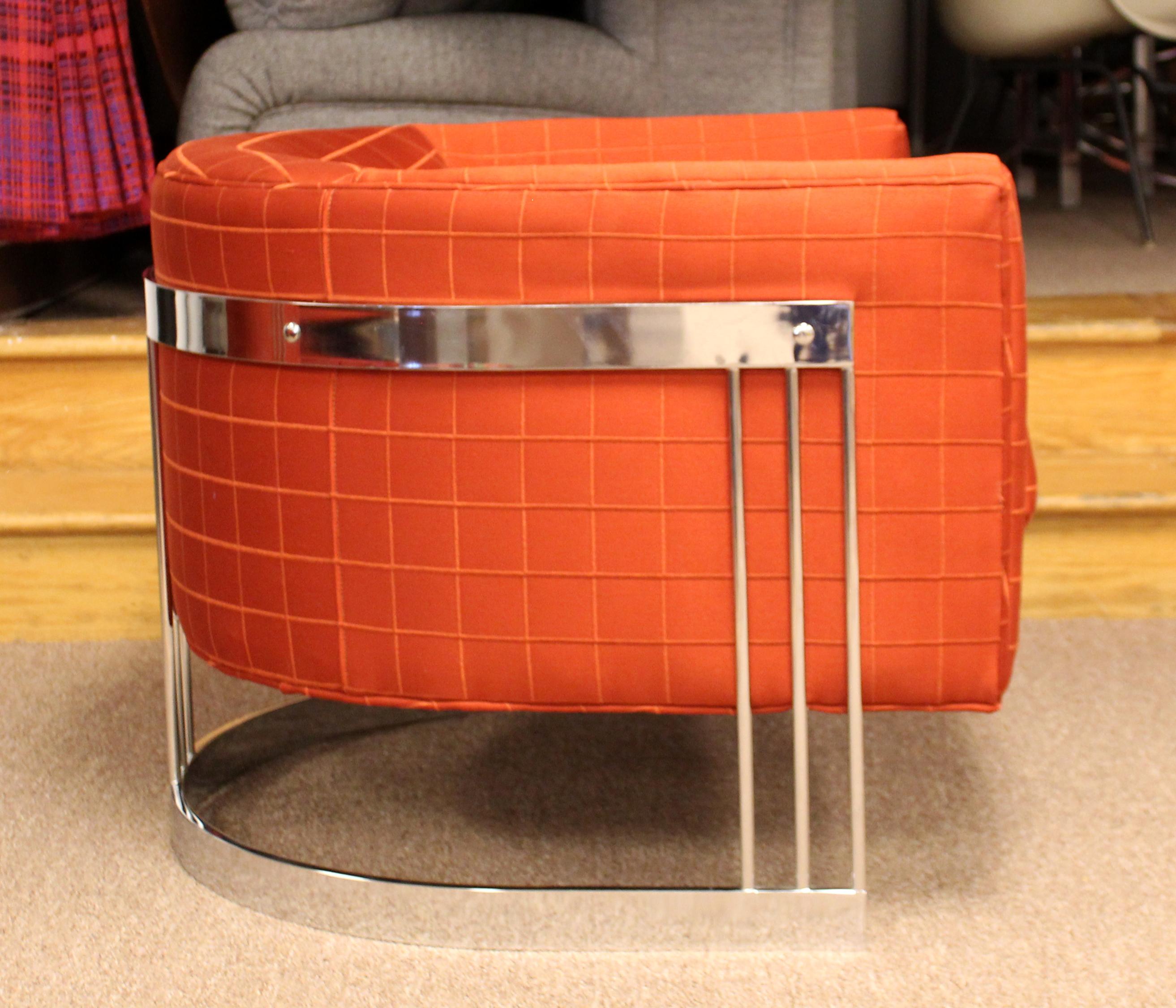 Late 20th Century Mid-Century Modern Flair Chrome Wrapped Sofa 4 Chairs 1980s Baughman Era