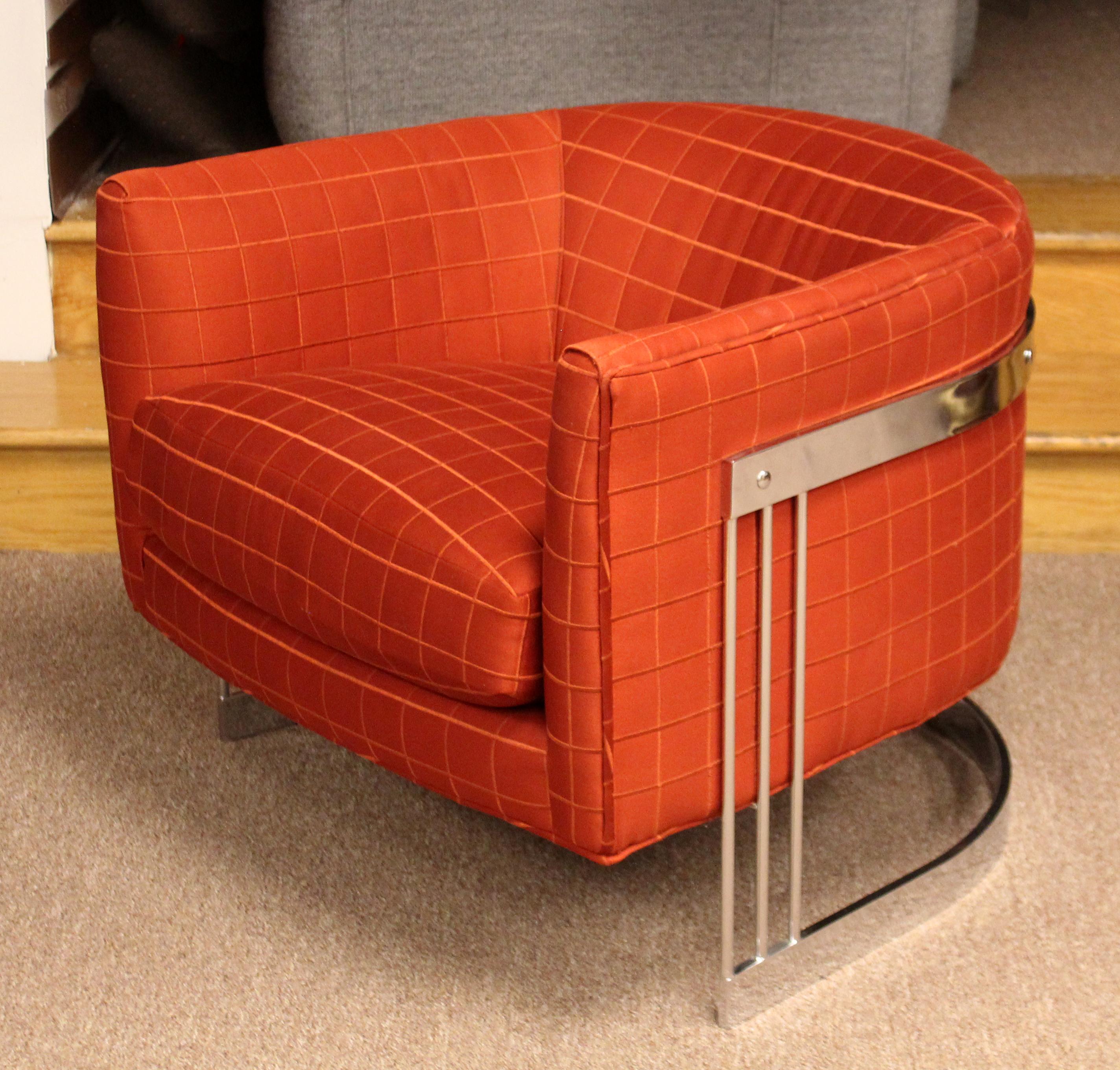 Mid-Century Modern Flair Chrome Wrapped Sofa 4 Chairs 1980s Baughman Era 3