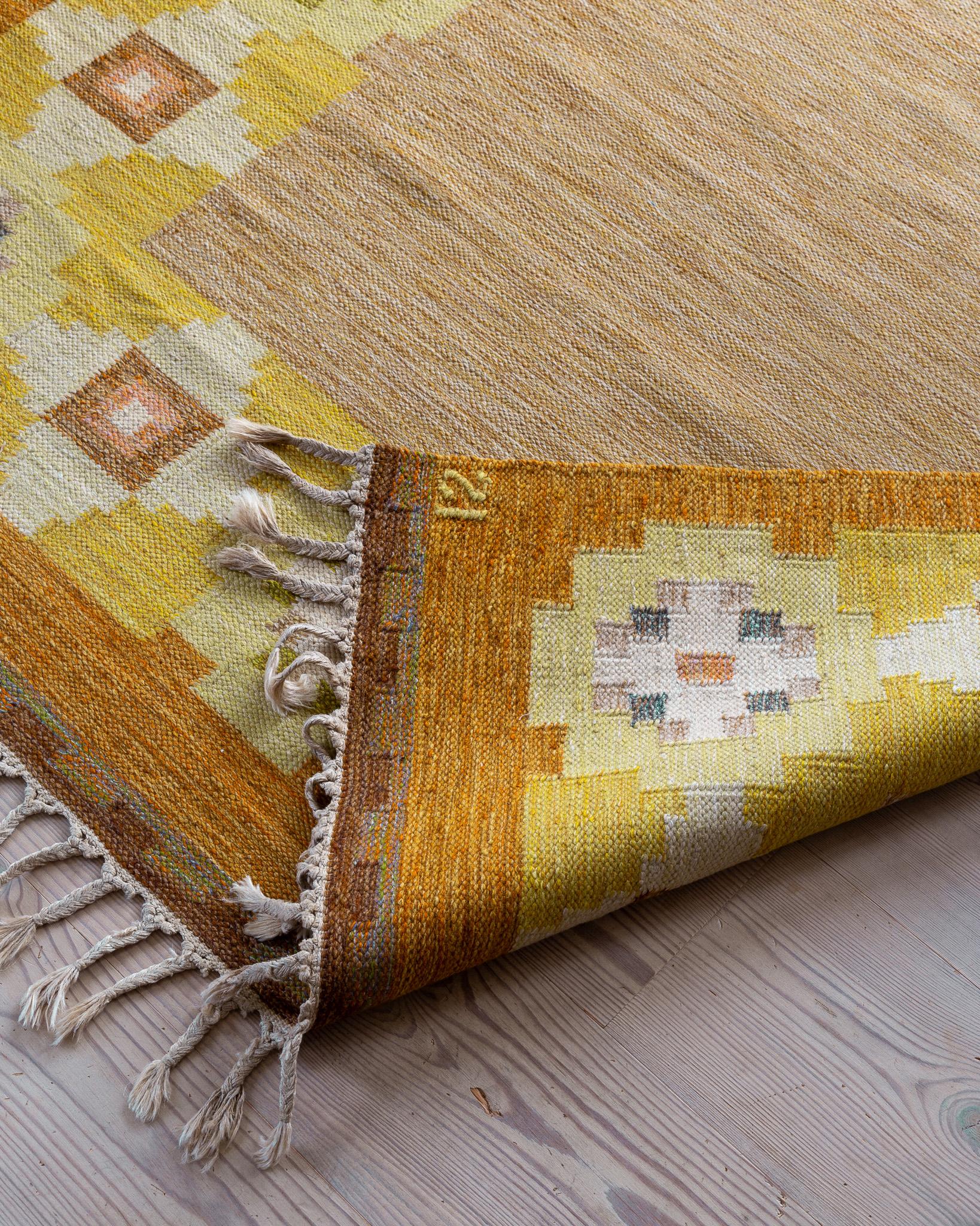 20th Century Mid-Century Modern FlatWeave Carpet by Ingegerd Silow, Sweden