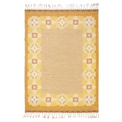 Mid-Century Modern FlatWeave Carpet by Ingegerd Silow, Sweden