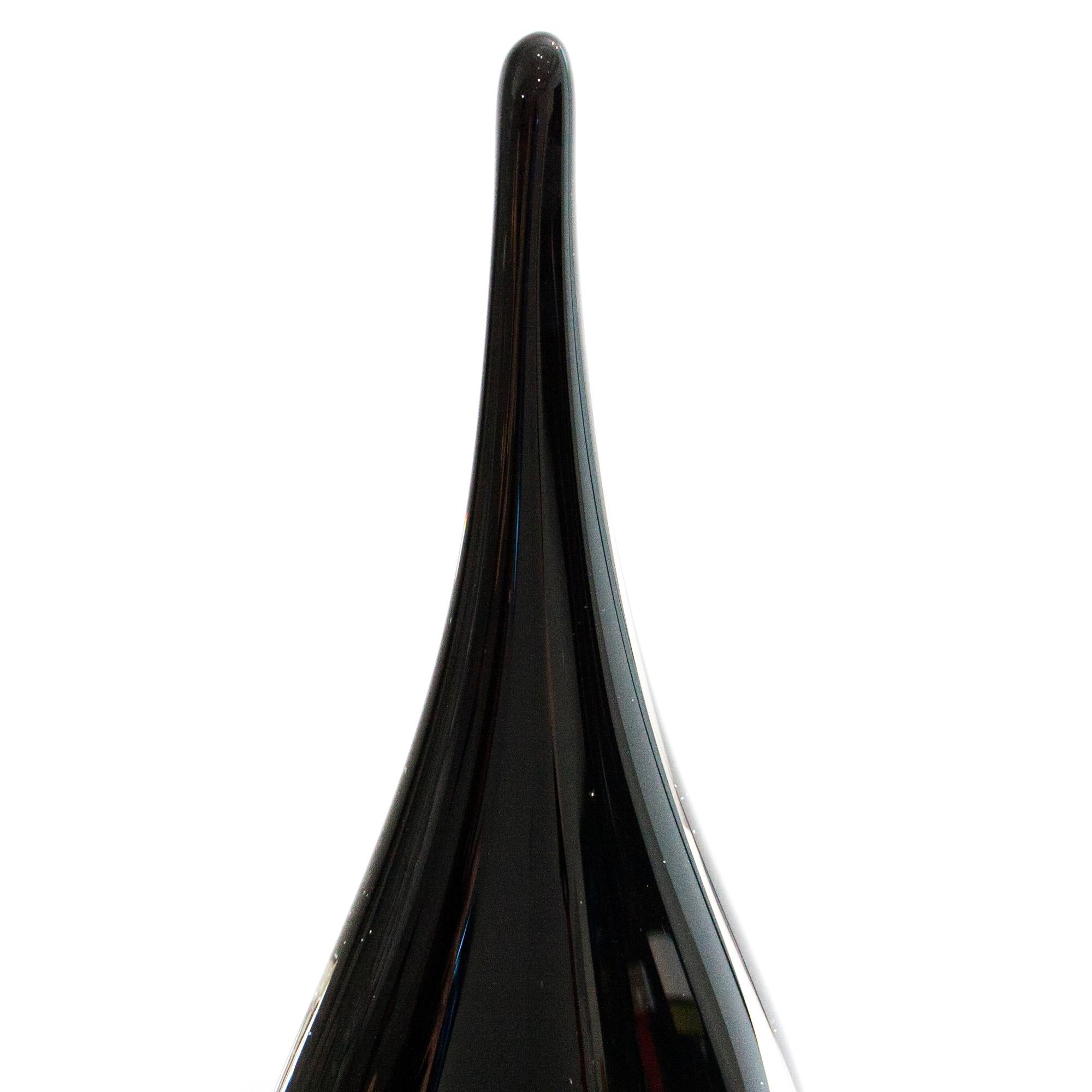 Mid-Century Modern Flavio Poli Style Black Murano Glass Sculpture, Italy, 1970 In Good Condition For Sale In Madrid, ES