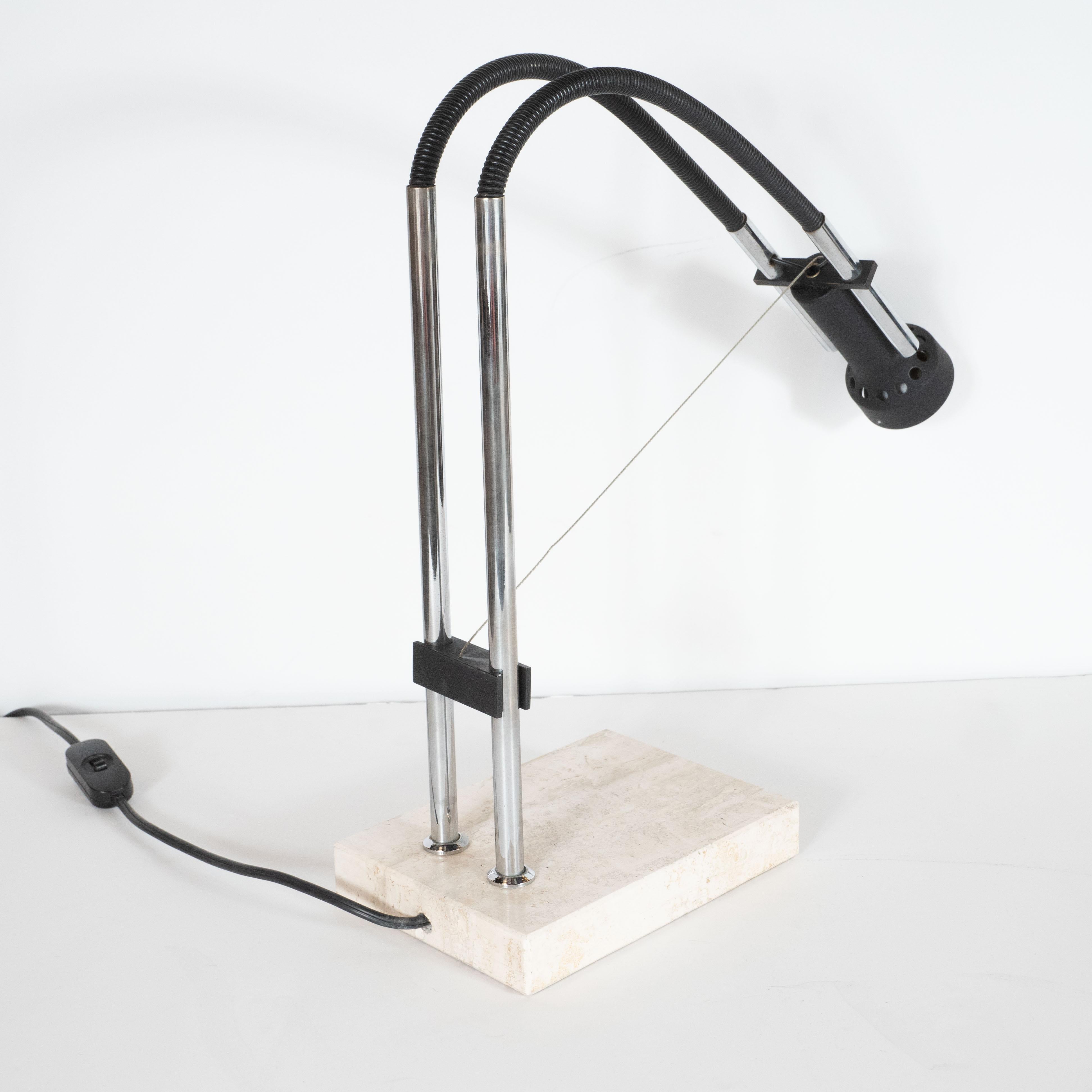 Chrome Mid-Century Modern Flexa Table Lamp Model 14165 by Angelo Lelli for Arredoluce For Sale