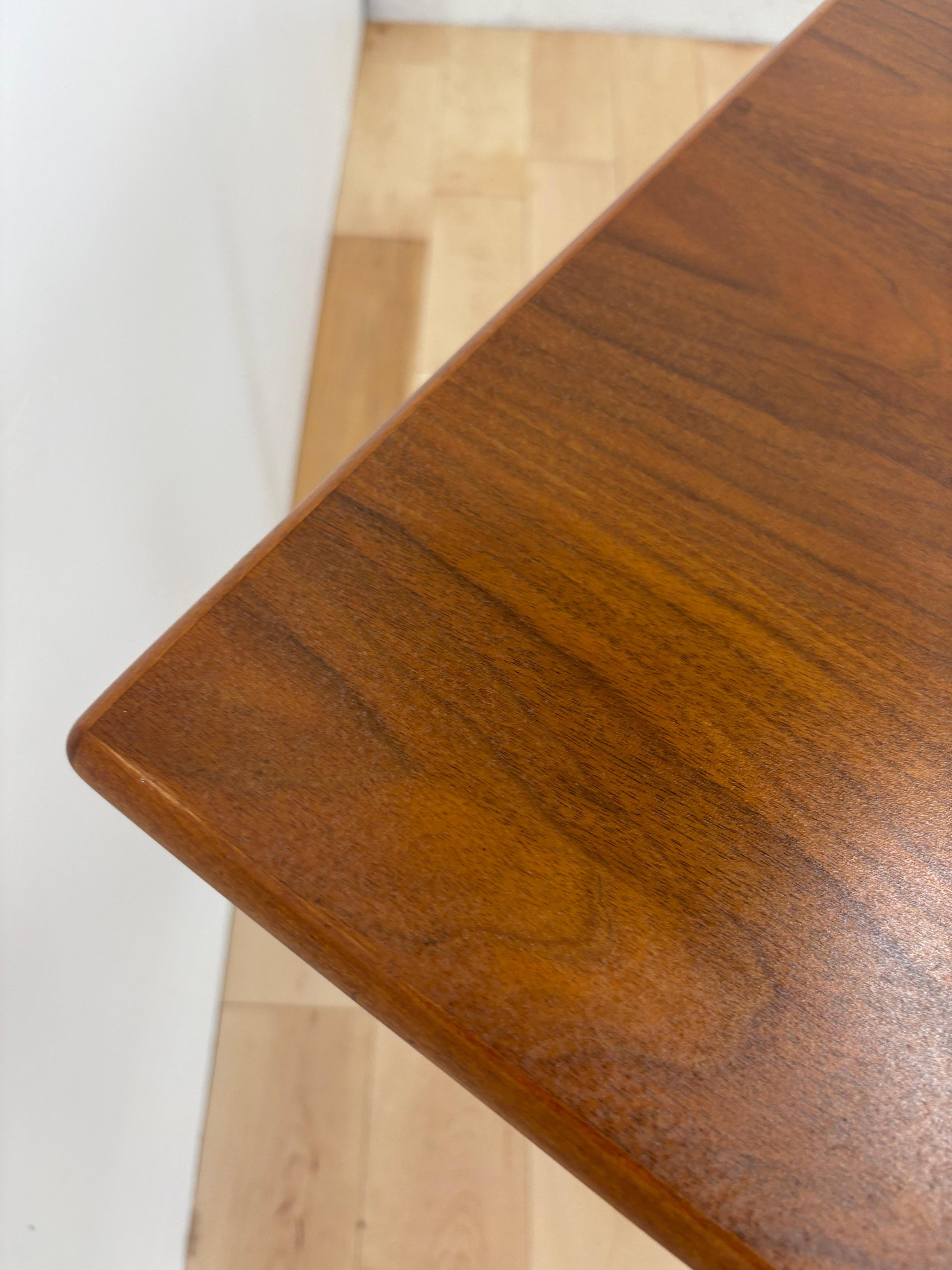 Mid Century Modern Flip Top Teak and walnut expandable Dining Table by Vetlanda 4