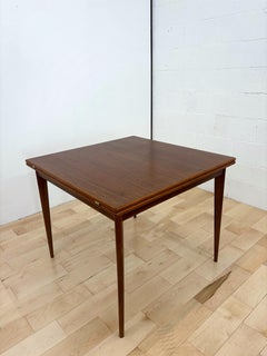 Tavolo da pranzo espandibile in teak e noce del Mid Century Modern Flip Top di Vetlanda