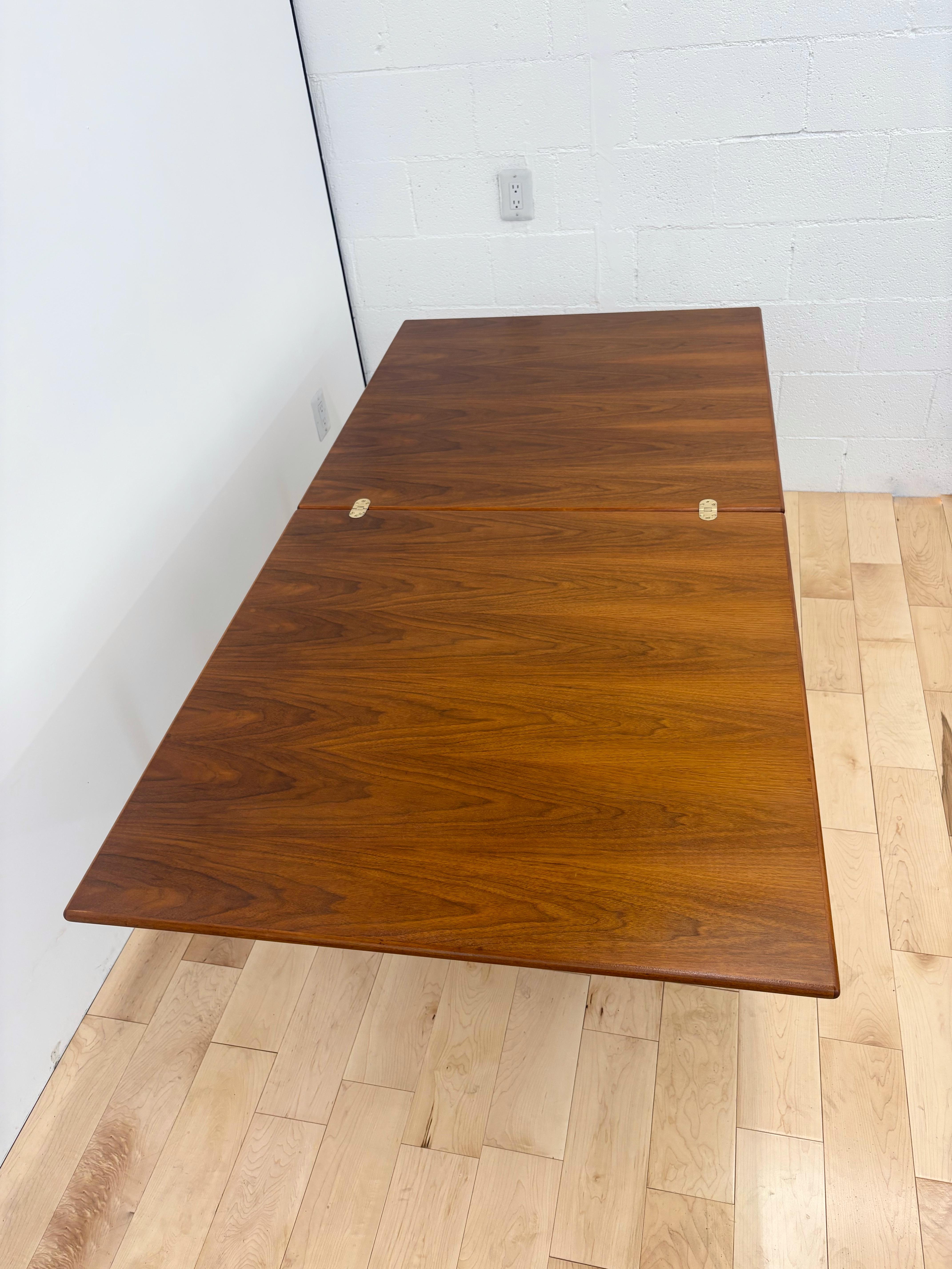 Mid-Century Modern Mid Century Modern Flip Top Teak and walnut expandable Dining Table by Vetlanda