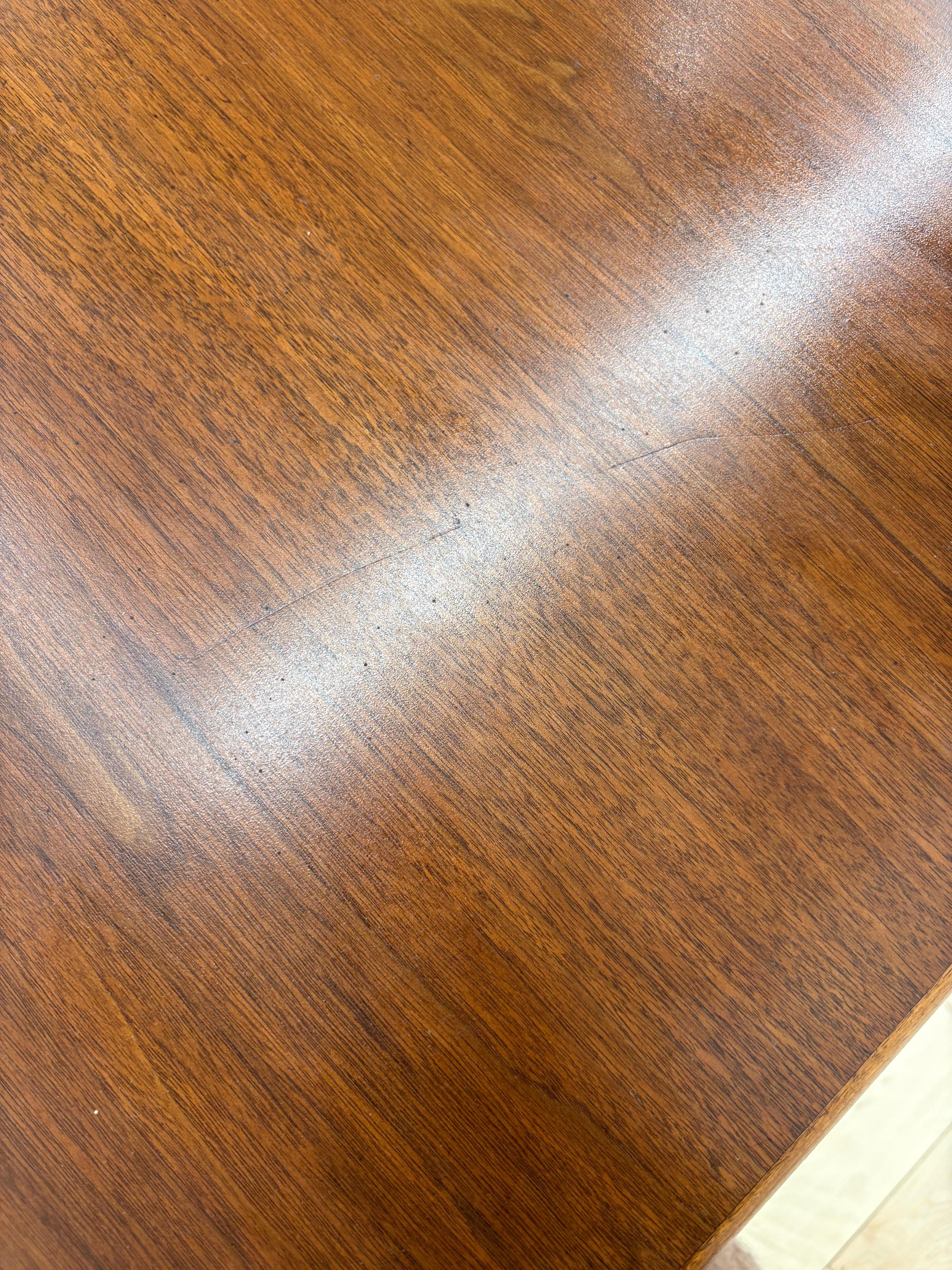Mid Century Modern Flip Top Teak and walnut expandable Dining Table by Vetlanda 1