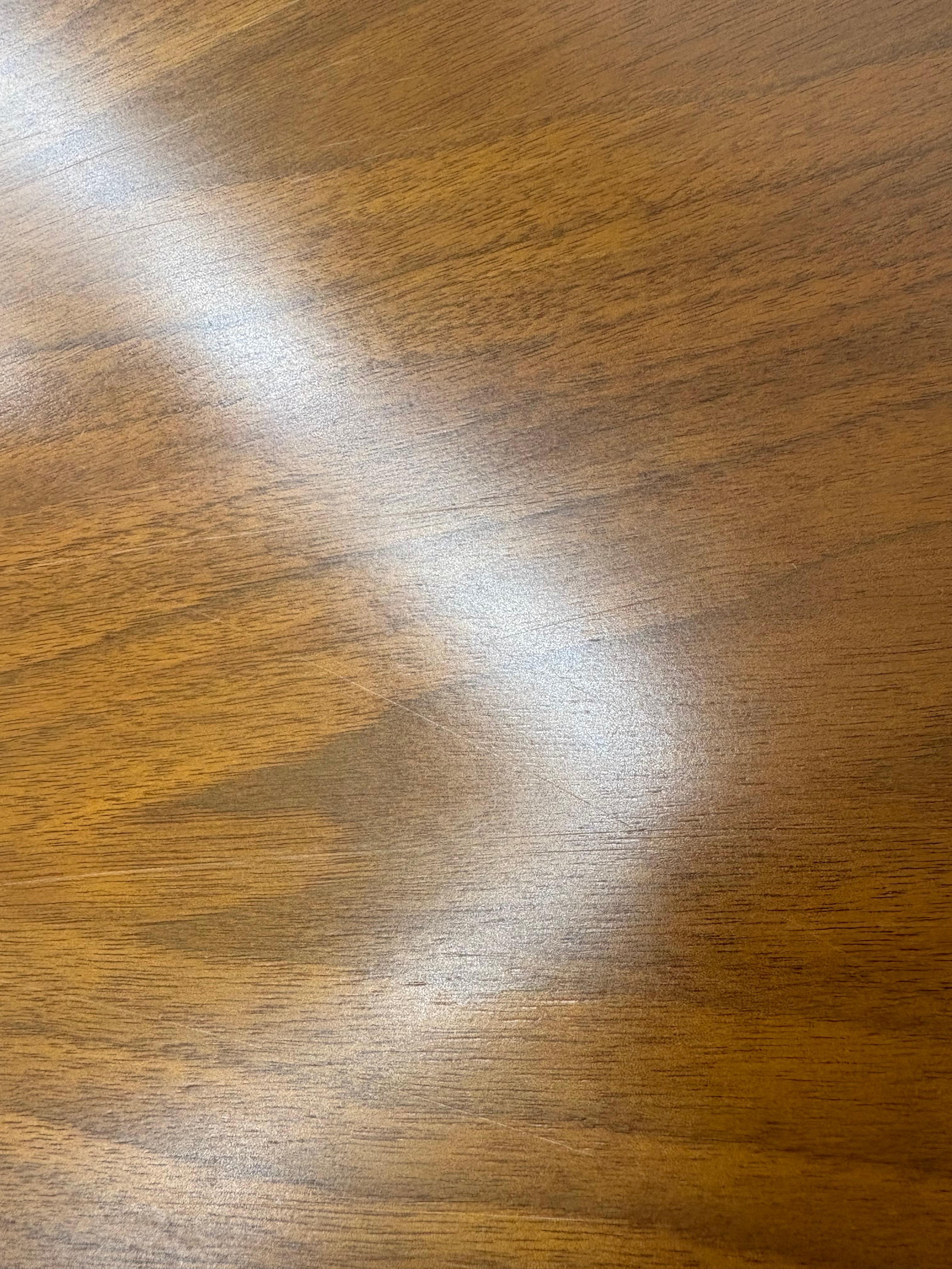 Mid Century Modern Flip Top Teak and walnut expandable Dining Table by Vetlanda 2