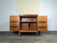 Mid Century Modern Fliptop Bar Cart by Torbjorn Afdal for Bruksbo, c1960s