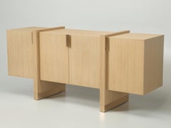 Mid-Century Modern Floating Buffet Rift-Cut Oak and Bronze in Any Size or Finish