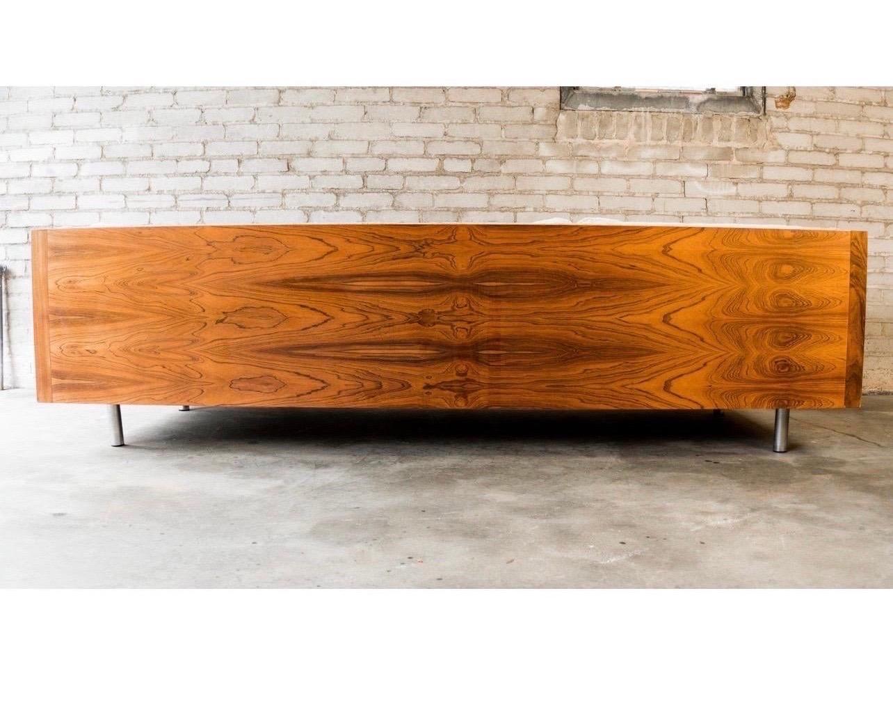 American Mid-Century Modern Floating Cased Rosewood Sofa