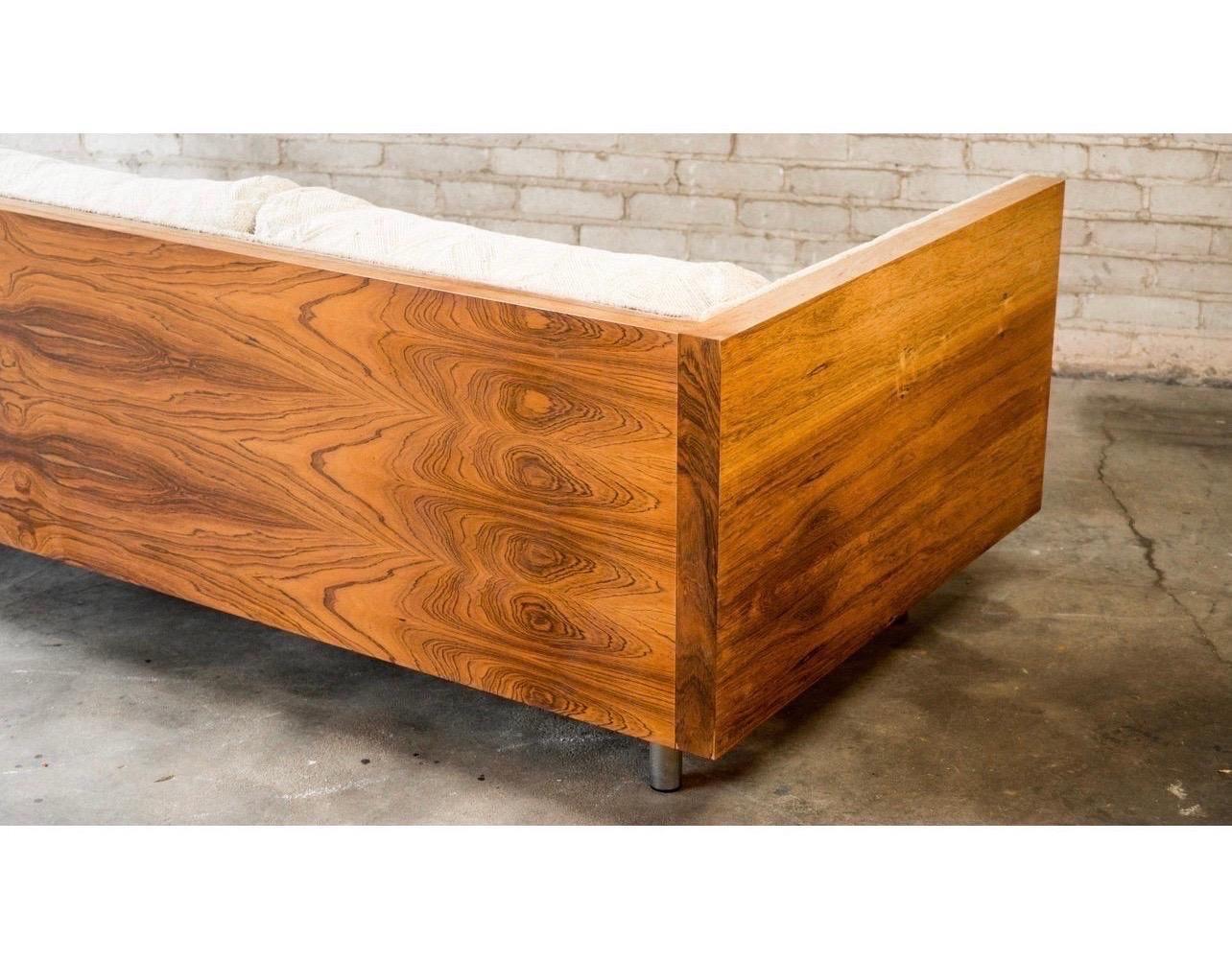 Mid-20th Century Mid-Century Modern Floating Cased Rosewood Sofa