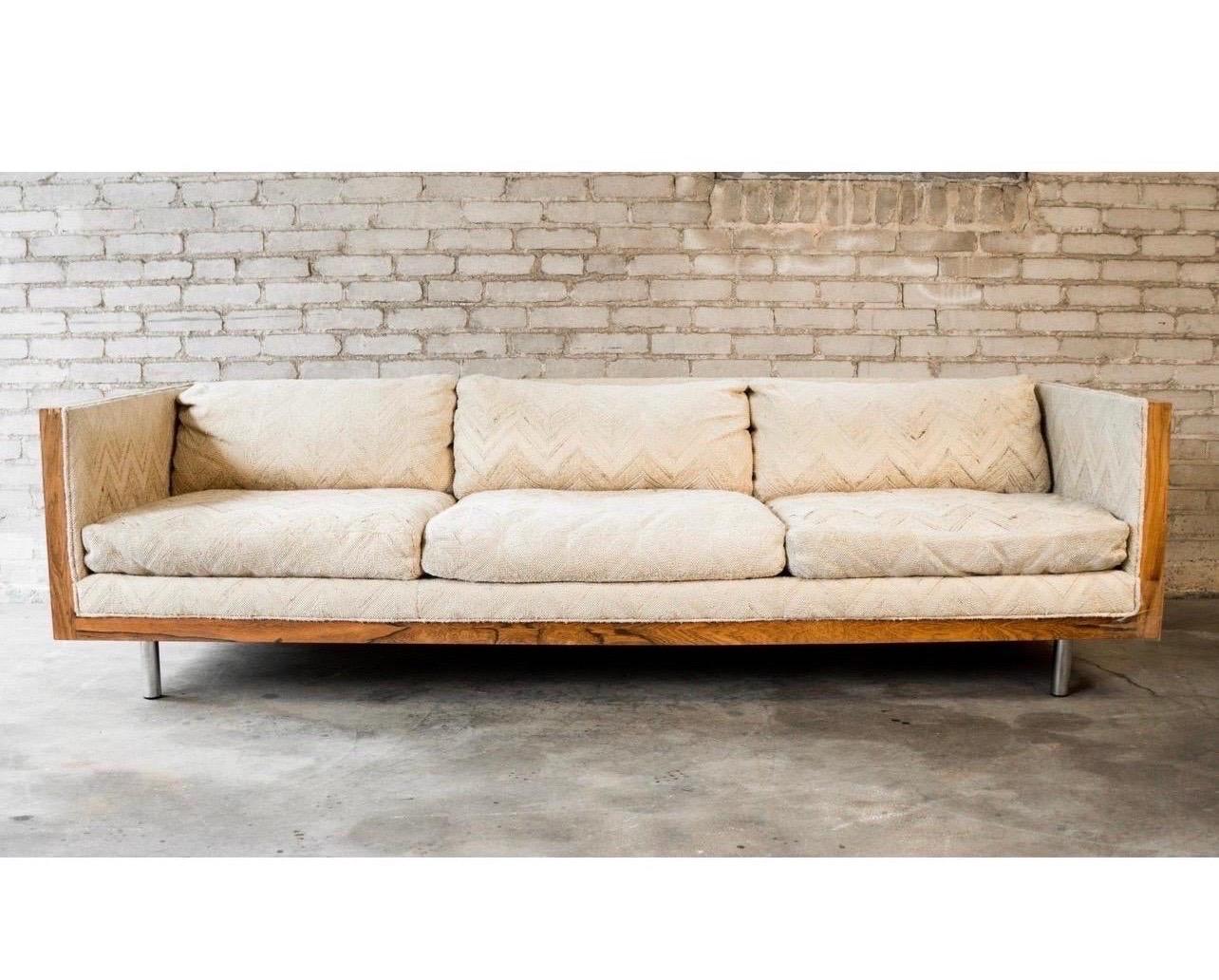 Mid-Century Modern Floating Cased Rosewood Sofa 3