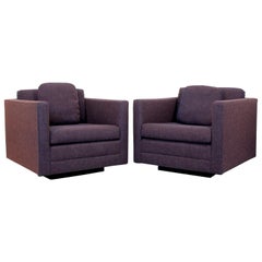 Mid-Century Modern Floating Cube Lounge Armchairs Edward Axel Roffman, 1960s