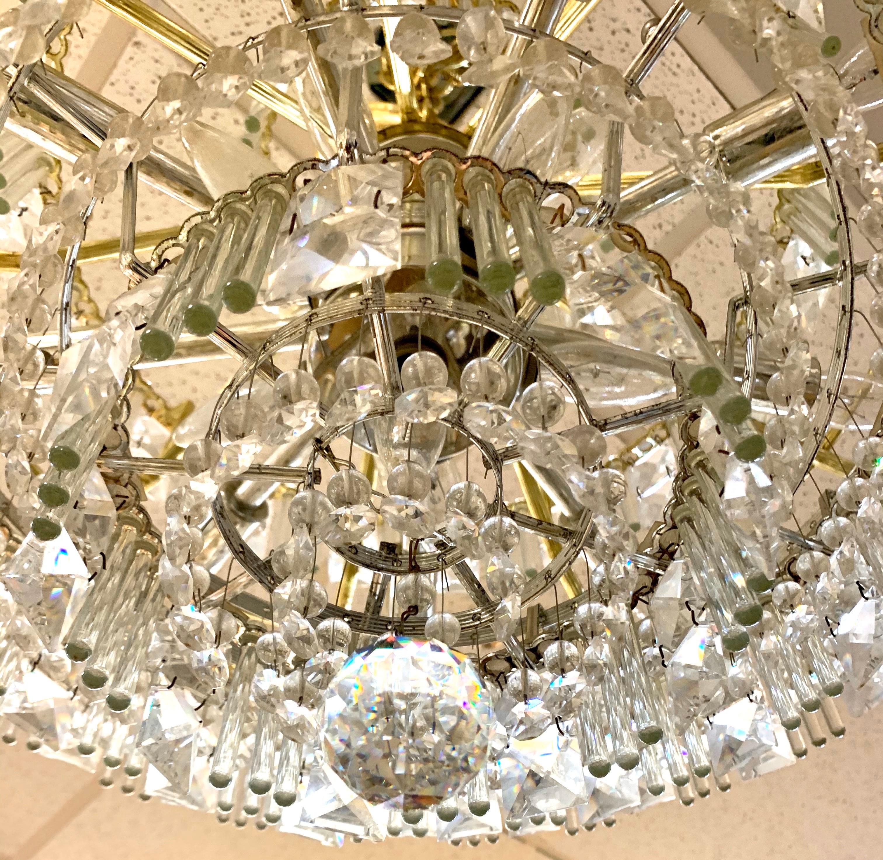 three tier crystal chandelier