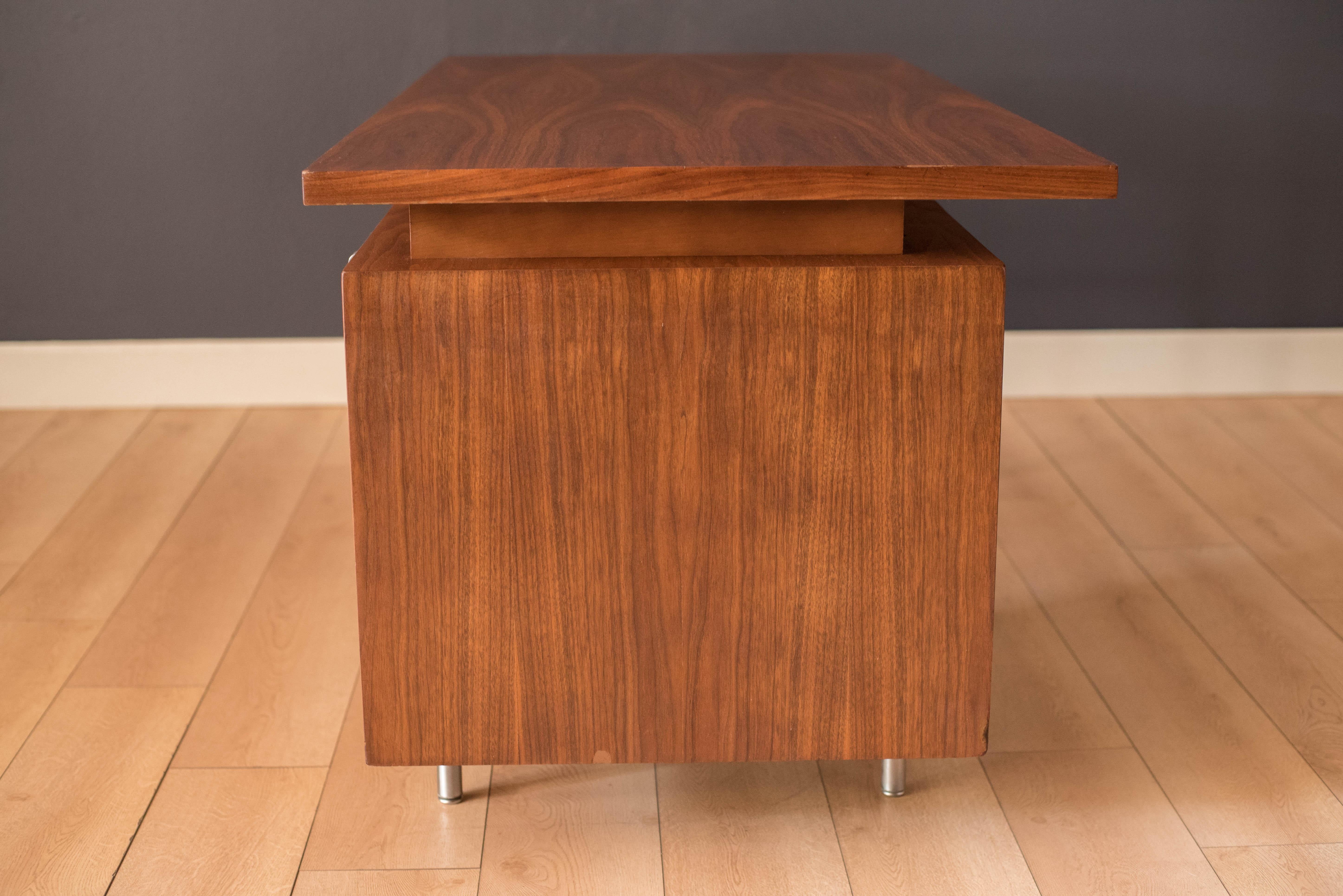 Mid-Century Modern Floating Top Walnut Desk by George Nelson for Herman Miller 13