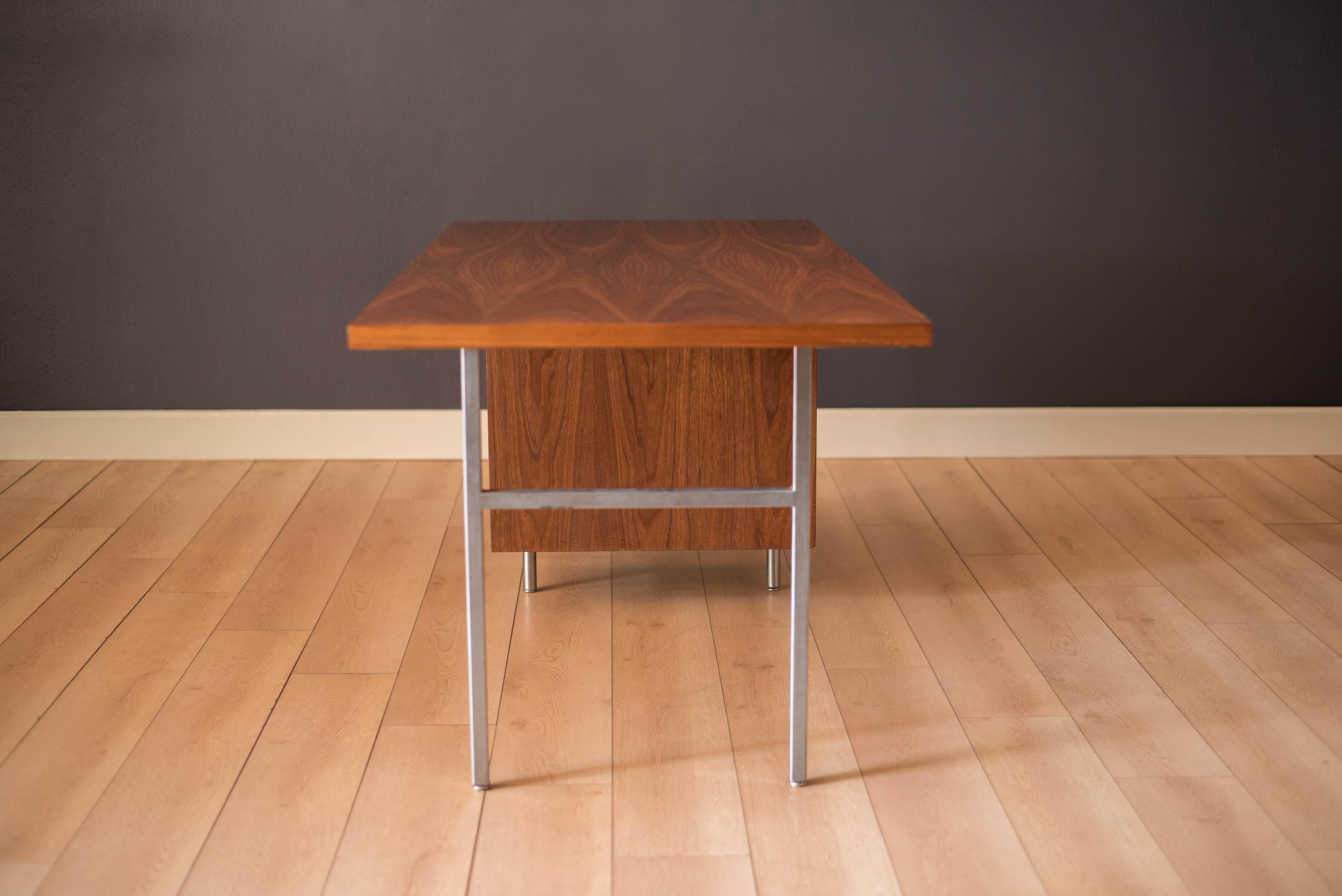 Mid-Century Modern Floating Top Walnut Desk by George Nelson for Herman Miller 2