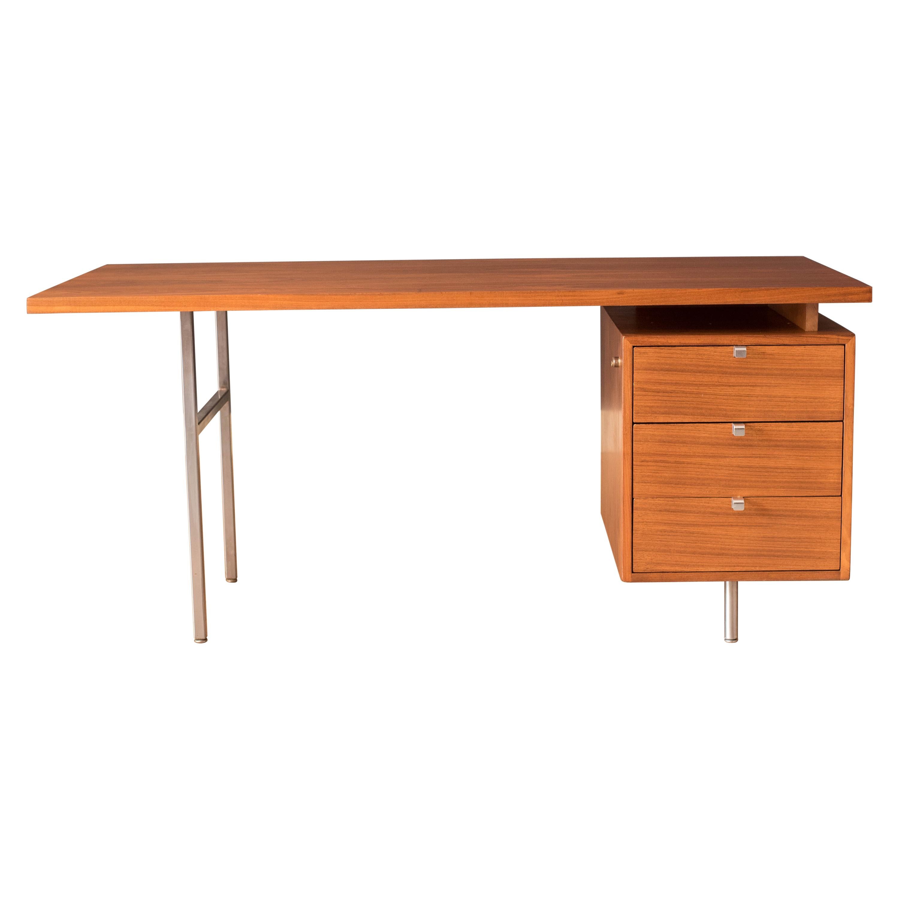 Mid-Century Modern Floating Top Walnut Desk by George Nelson for Herman Miller