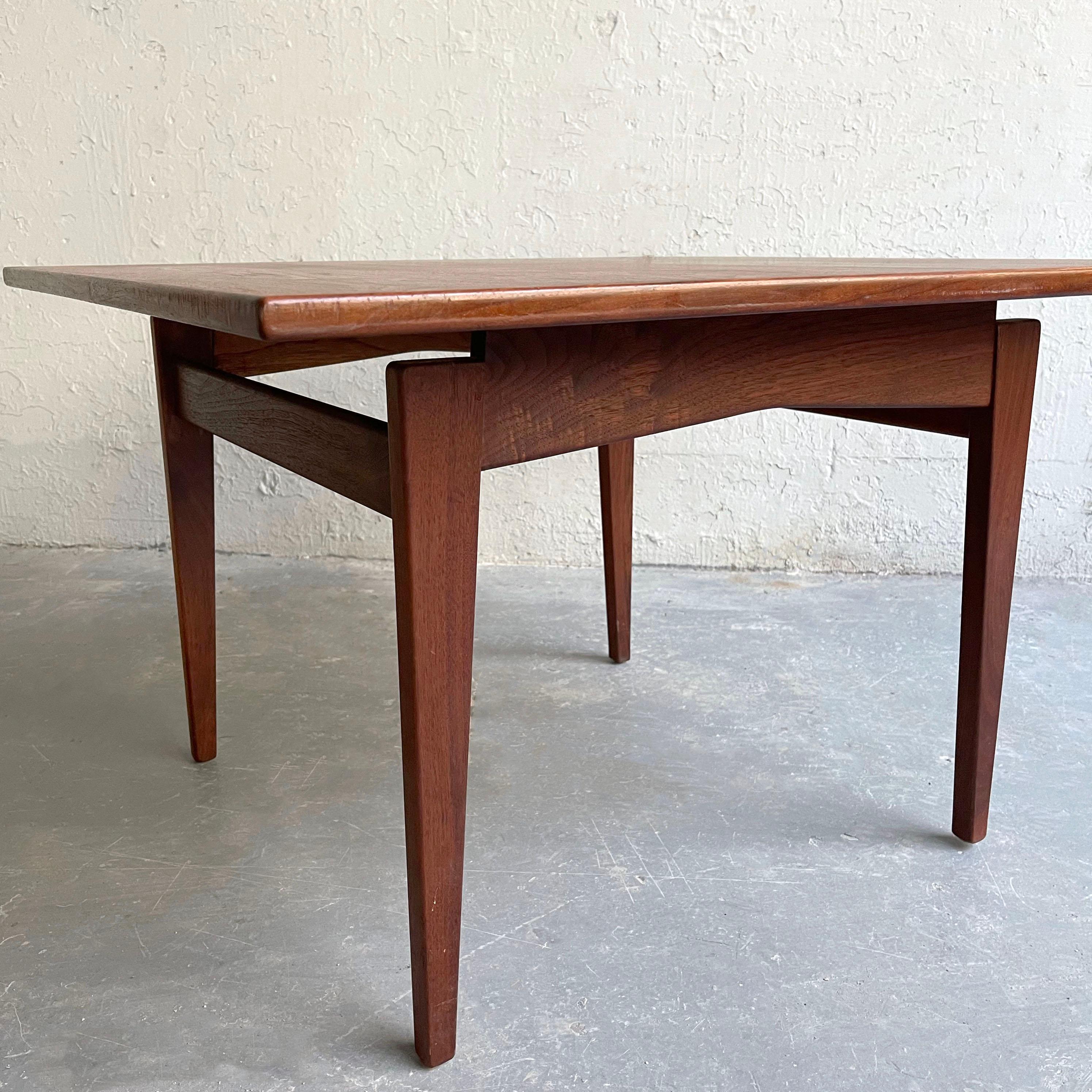 20th Century Mid-Century Modern Floating Top Walnut Side Table by Jens Risom For Sale